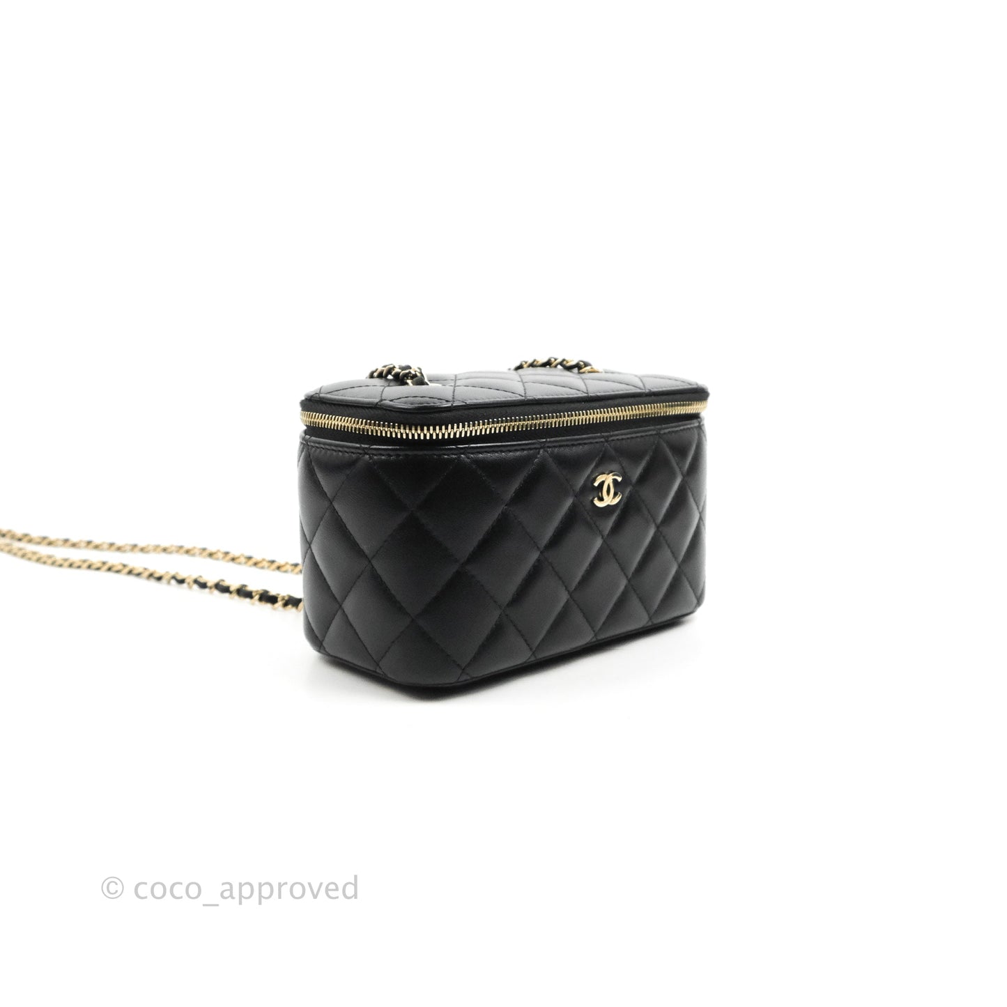 Chanel Classic Vanity with Chain Black Lambskin Gold Hardware