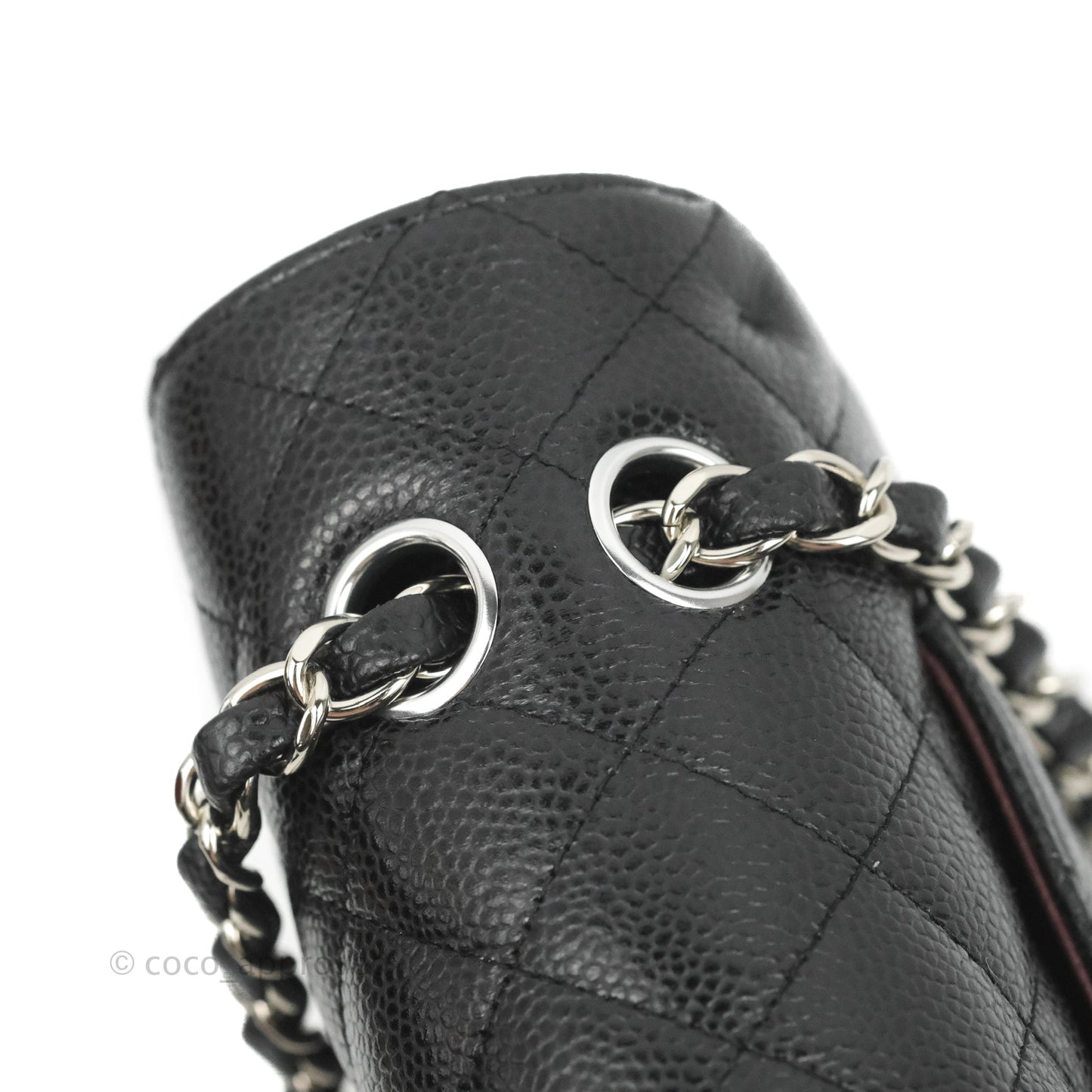 Chanel Classic M/L Medium Flap Quilted Black Caviar Silver Hardware