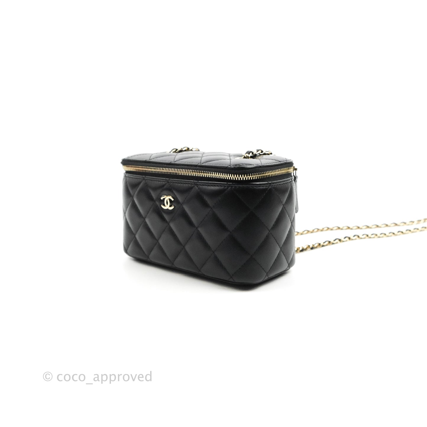 Chanel Classic Vanity with Chain Black Lambskin Gold Hardware