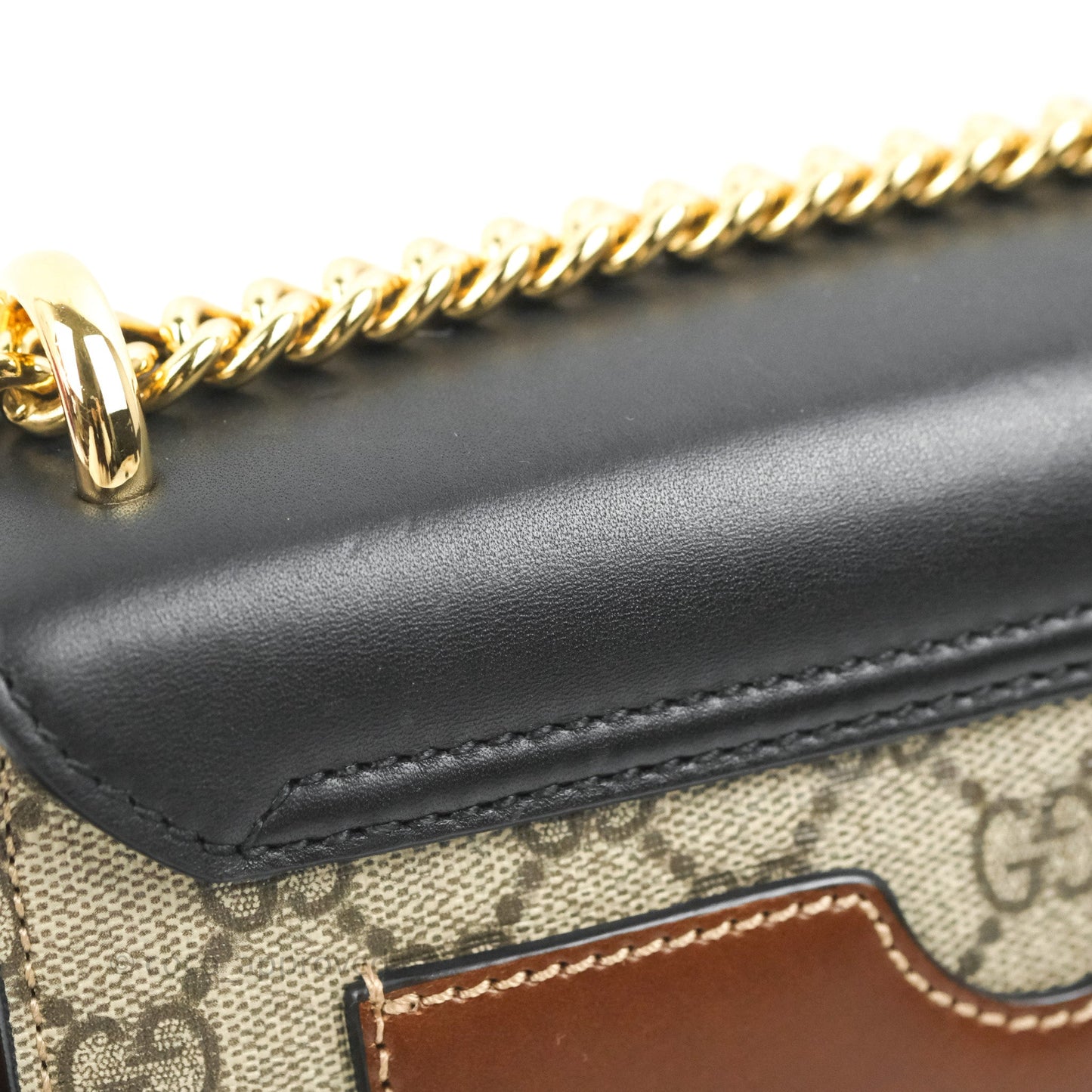 Gucci Padlock Small GG Shoulder Bag Black Beige/ Ebony GG Supreme Canvas