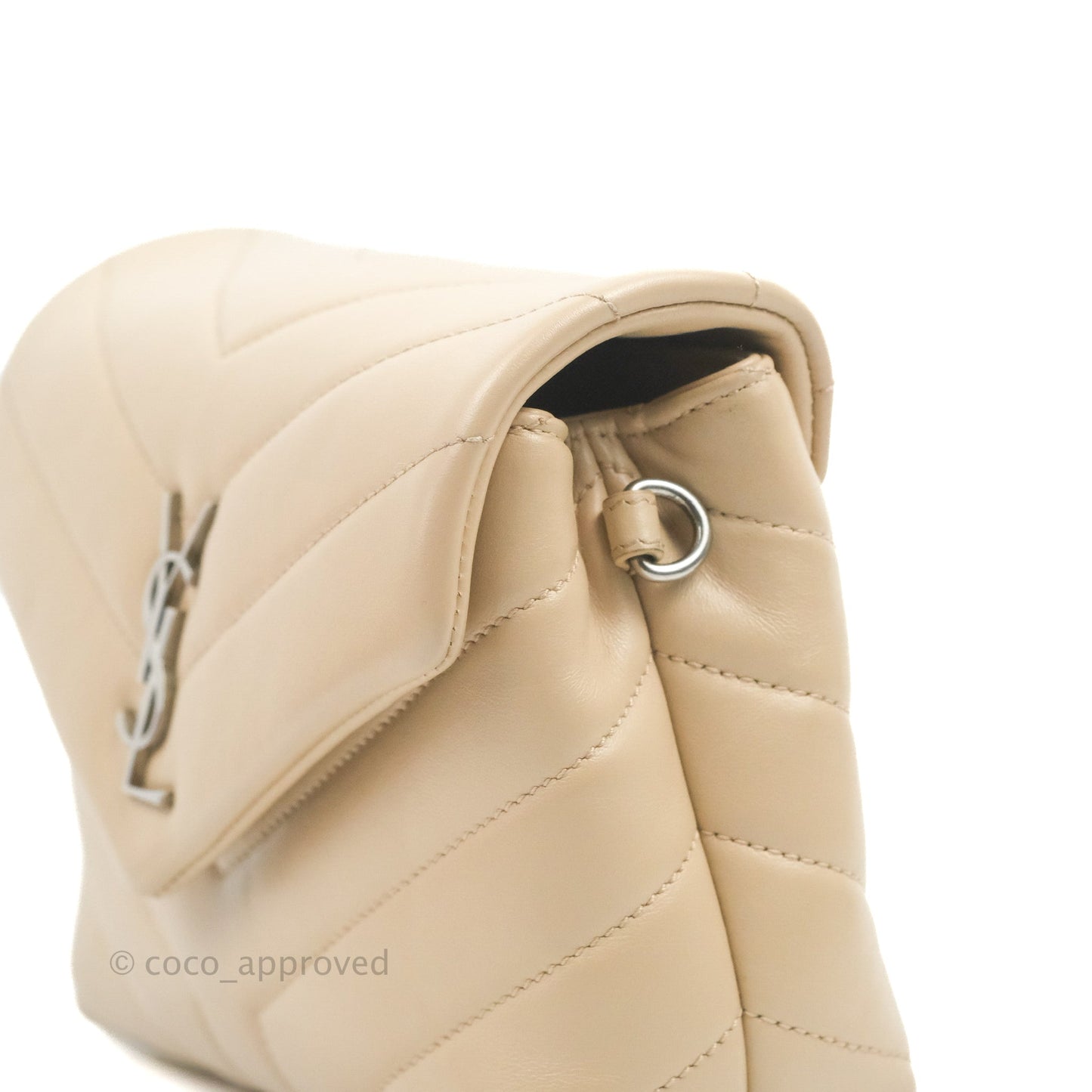 Saint Laurent Loulou Toy Quilted Leather Shoulder Bag Light Beige