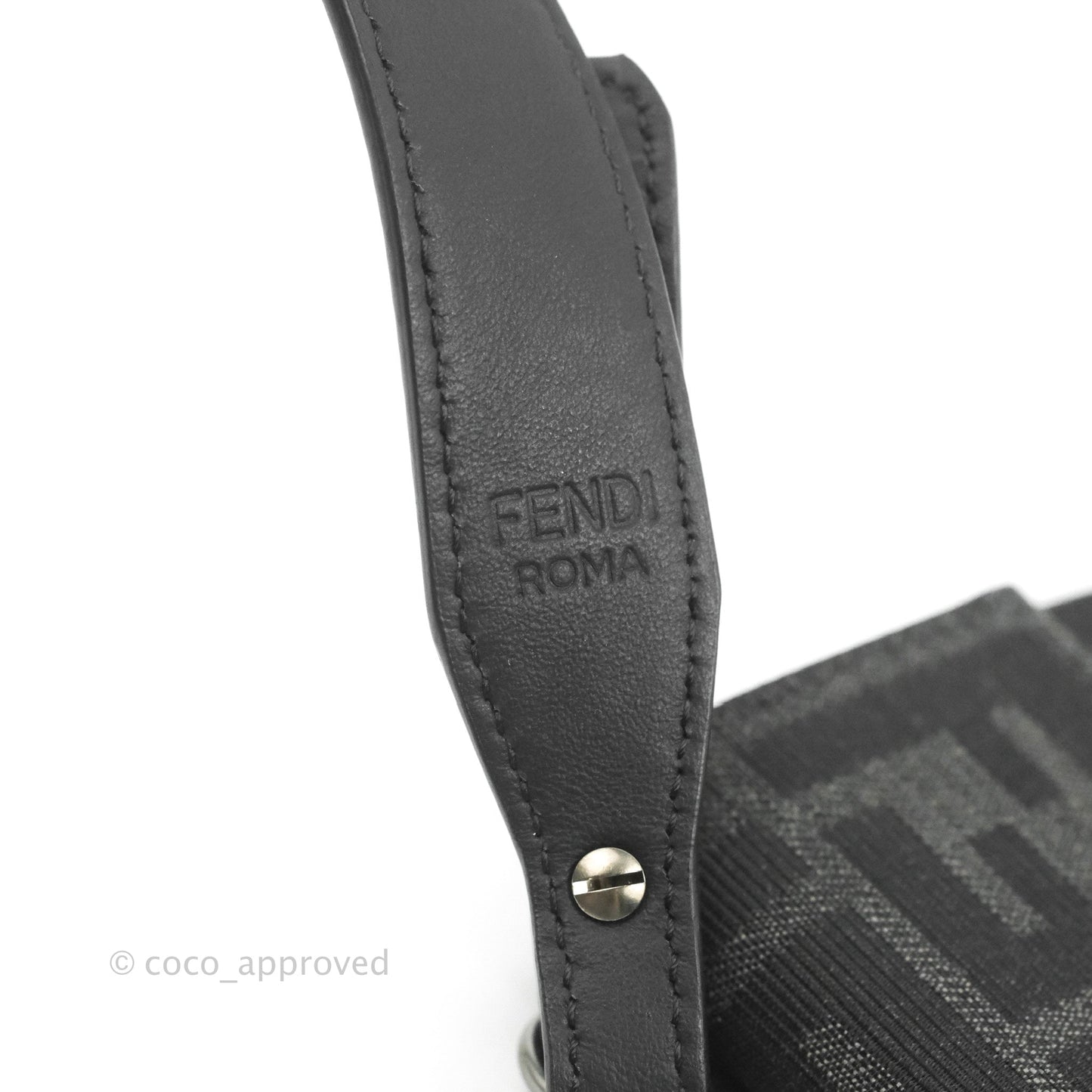 Fendi Baguette Pouch Jacquard FF Motif Grey/Black