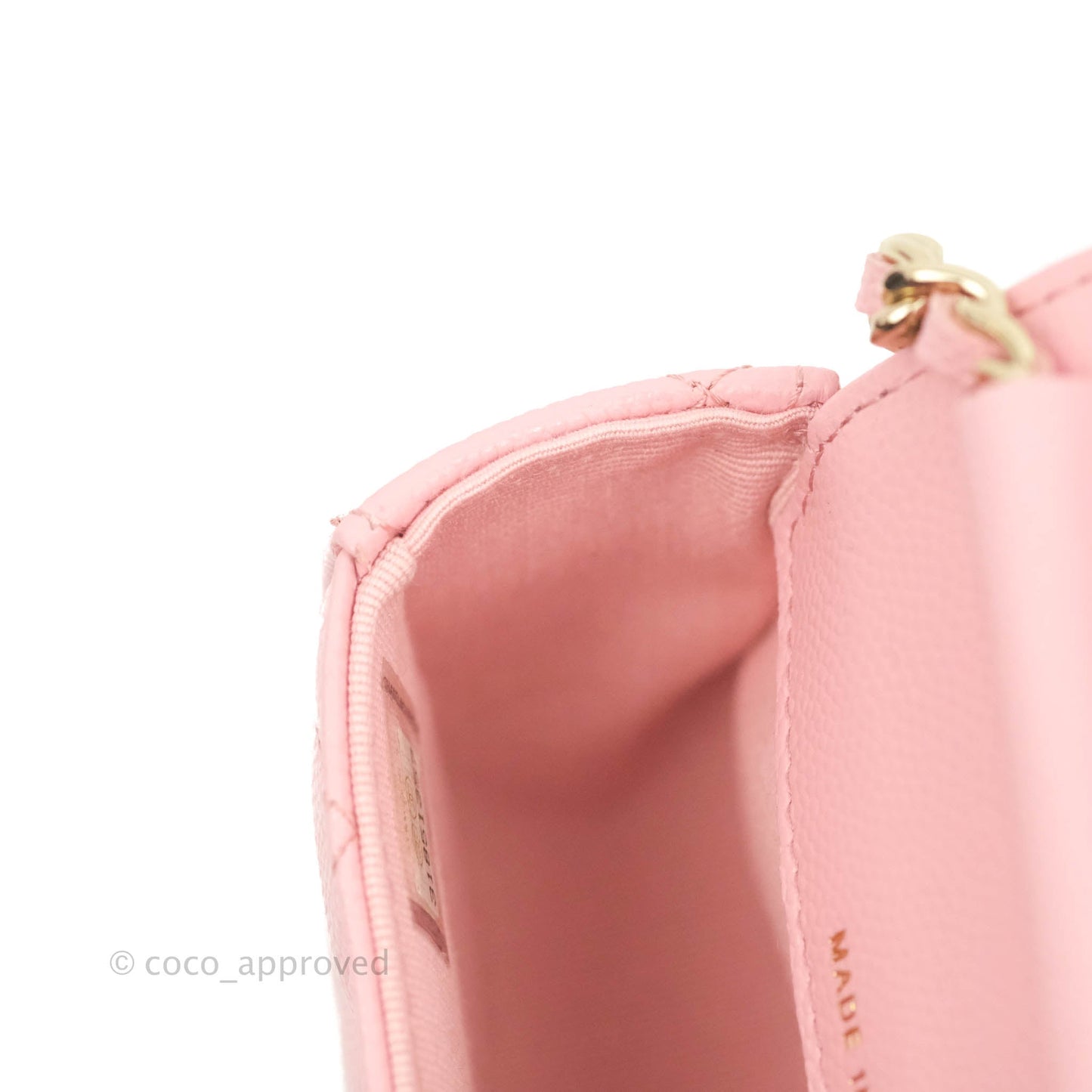 Chanel Classic Clutch With Chain Pink Caviar Gold Hardware