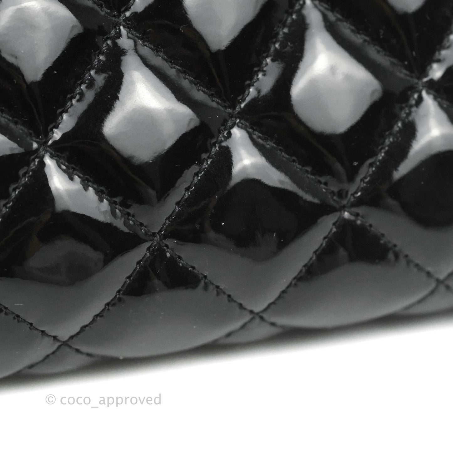 Chanel Mademoiselle Medium Bowling Black Patent Leather Silver Hardware