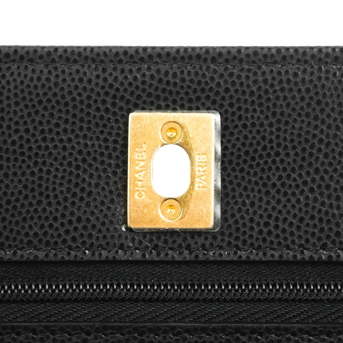 Chanel Quilted Gold CC Coin Wallet on Chain WOC Black Caviar Gold Hardware