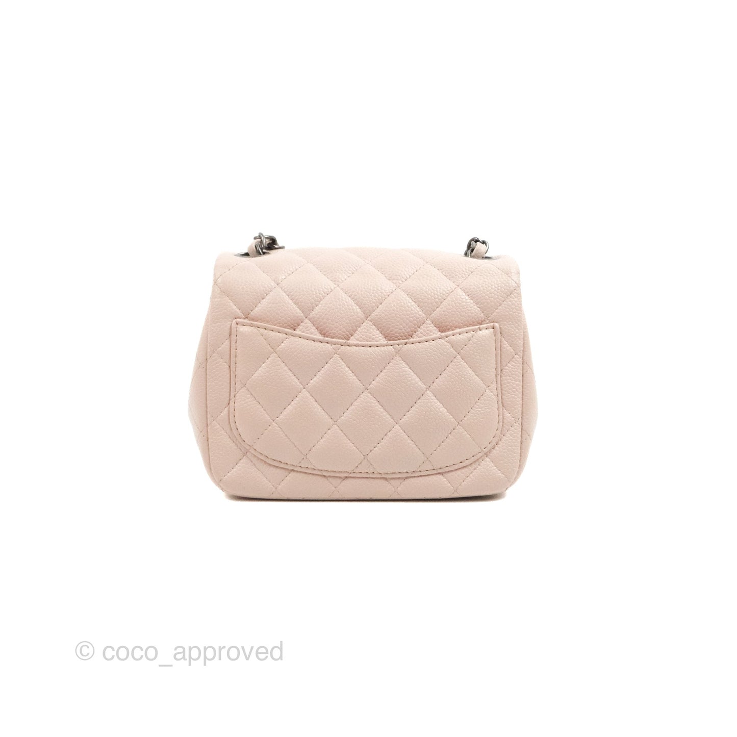 Chanel Quilted Mini Square Sakura Pink Caviar Ruthenium Hardware