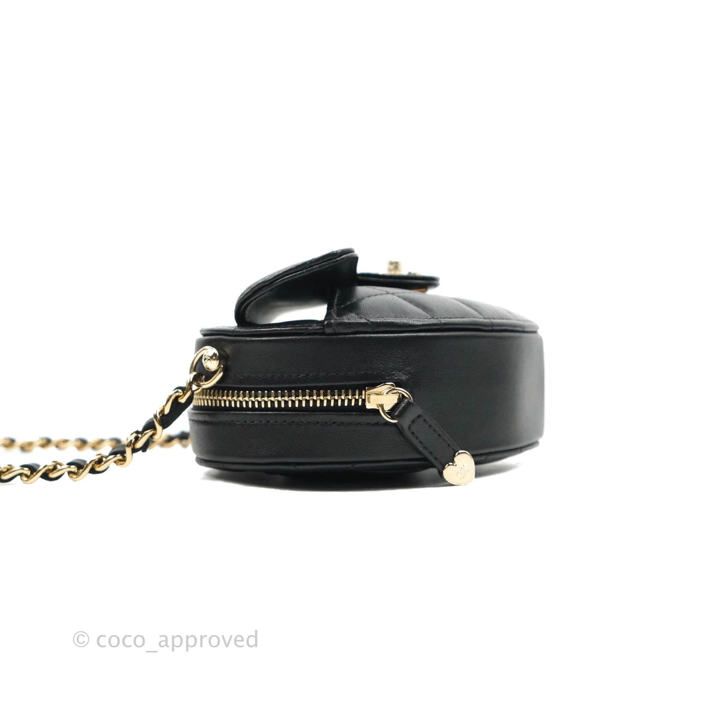 Chanel Small Heart Bag Black Lambskin Gold Hardware 22S