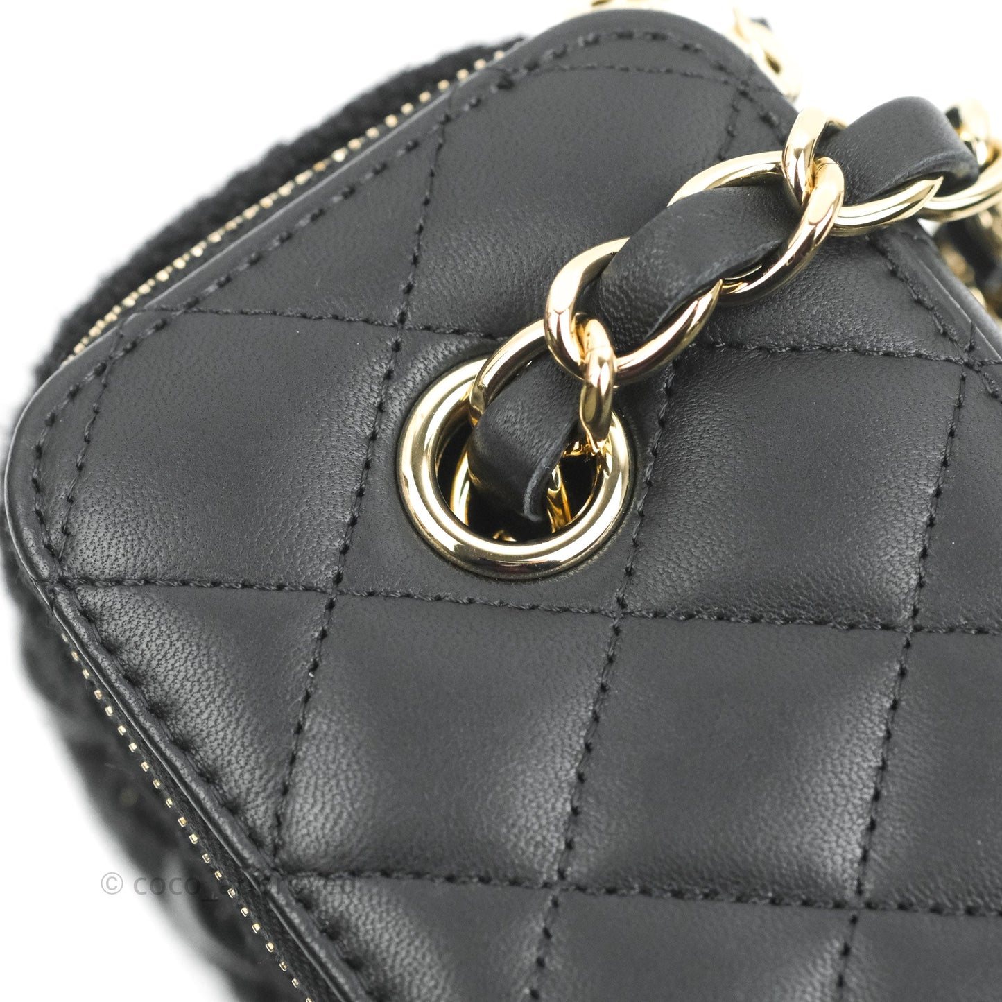 Chanel Vanity with Chain Crochet Black Lambskin Gold Hardware