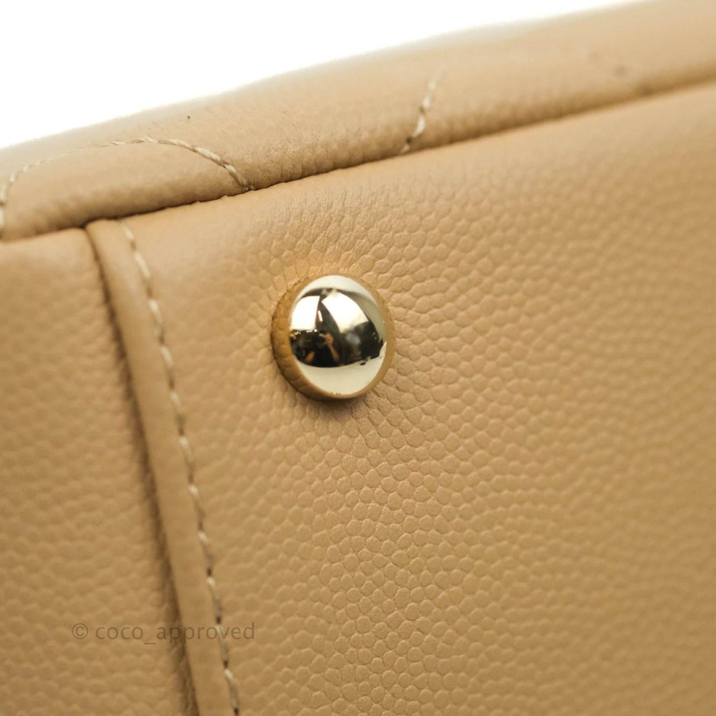 Chanel Quilted Small Business Affinity Flap Dark Beige Caviar Light Gold Hardware