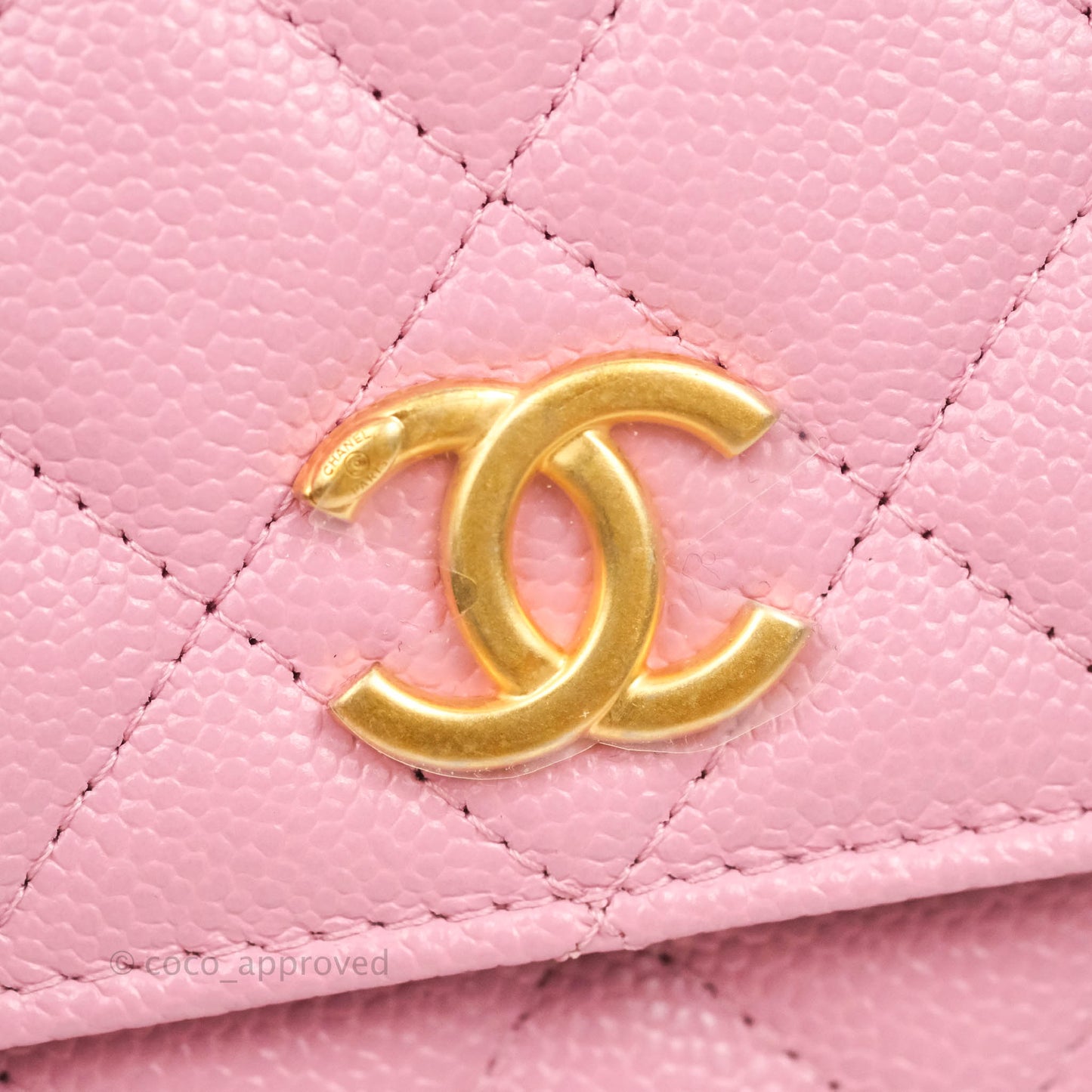 Chanel Top Handle Wallet On Chain WOC Pink Caviar Gold Hardware 22S