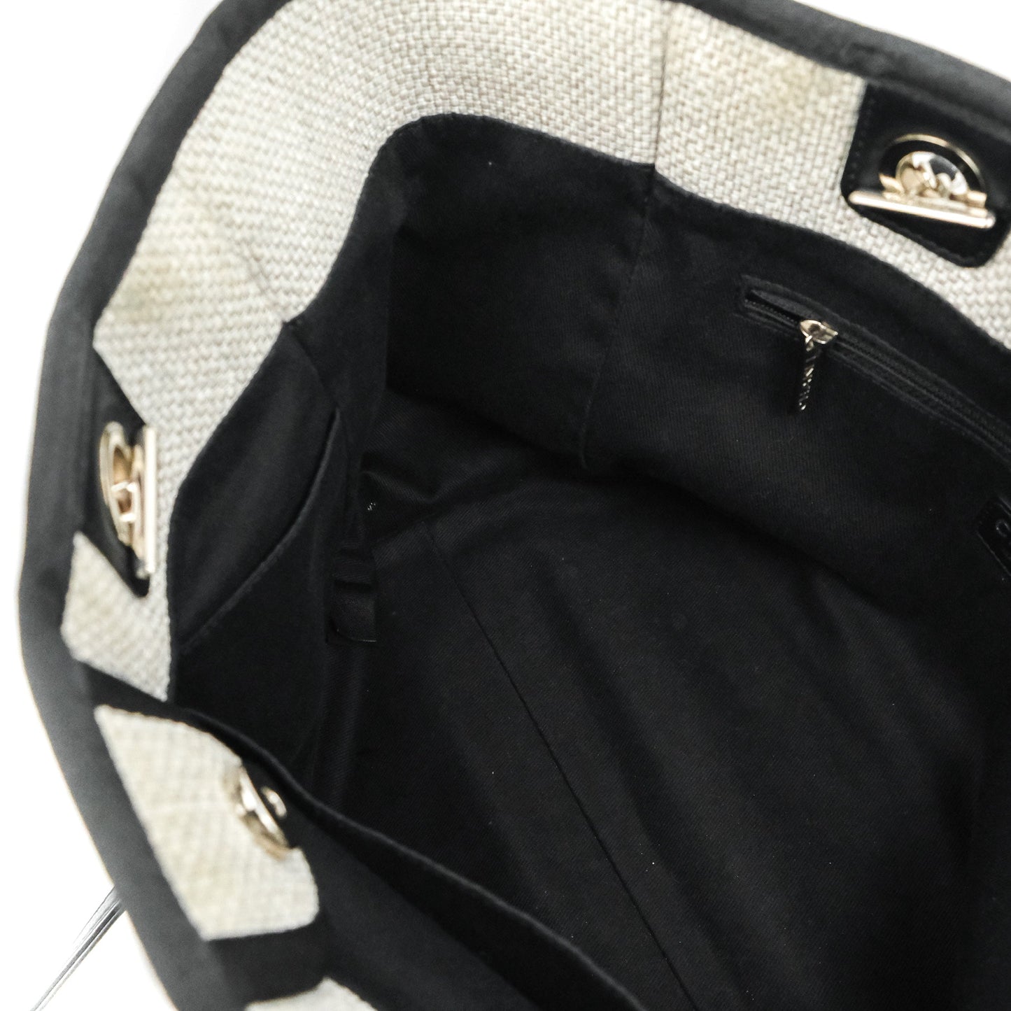 Chanel Medium Deauville Tote Light Grey Canvas