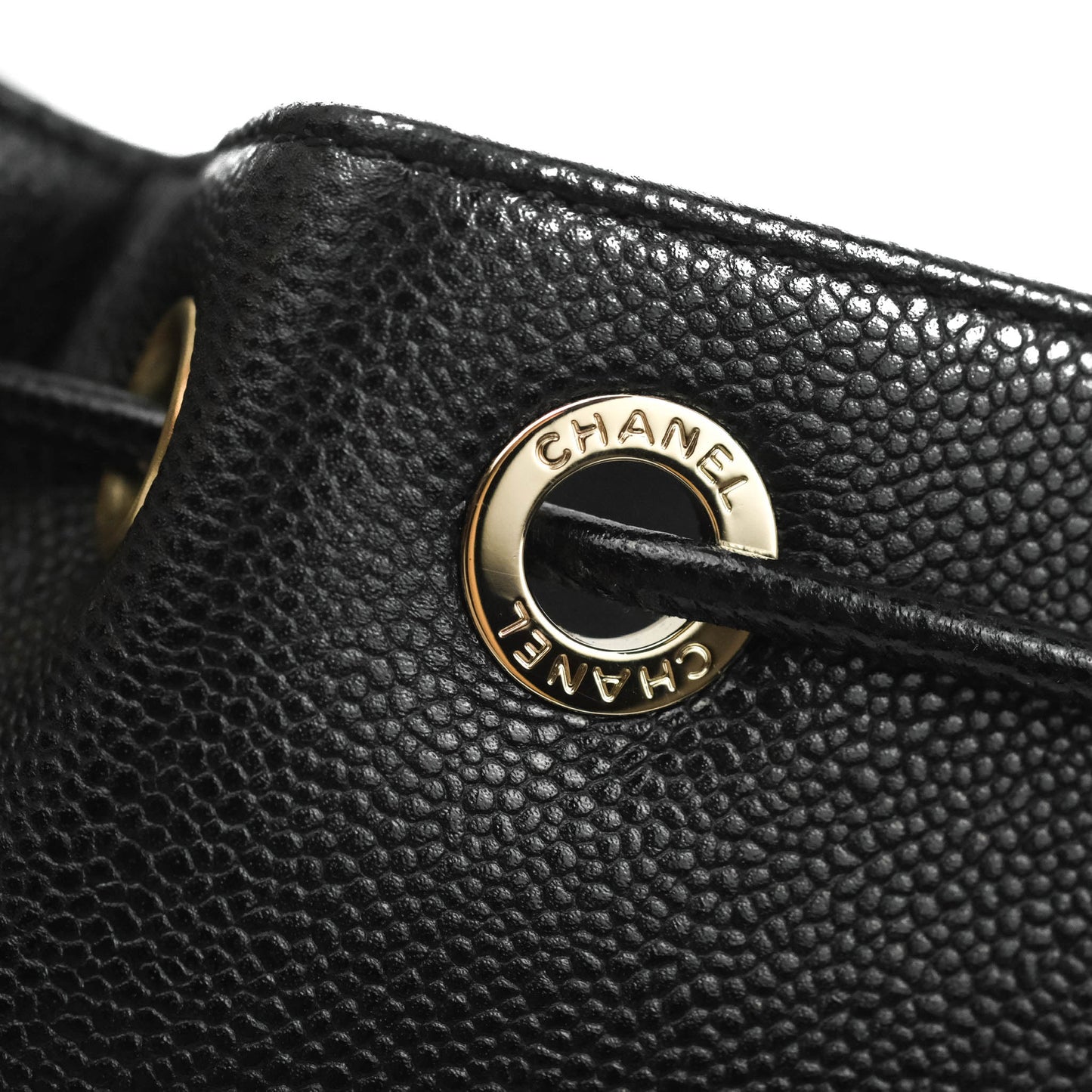 Chanel Business Affinity Drawstring Bucket Bag Black Caviar Gold Hardware