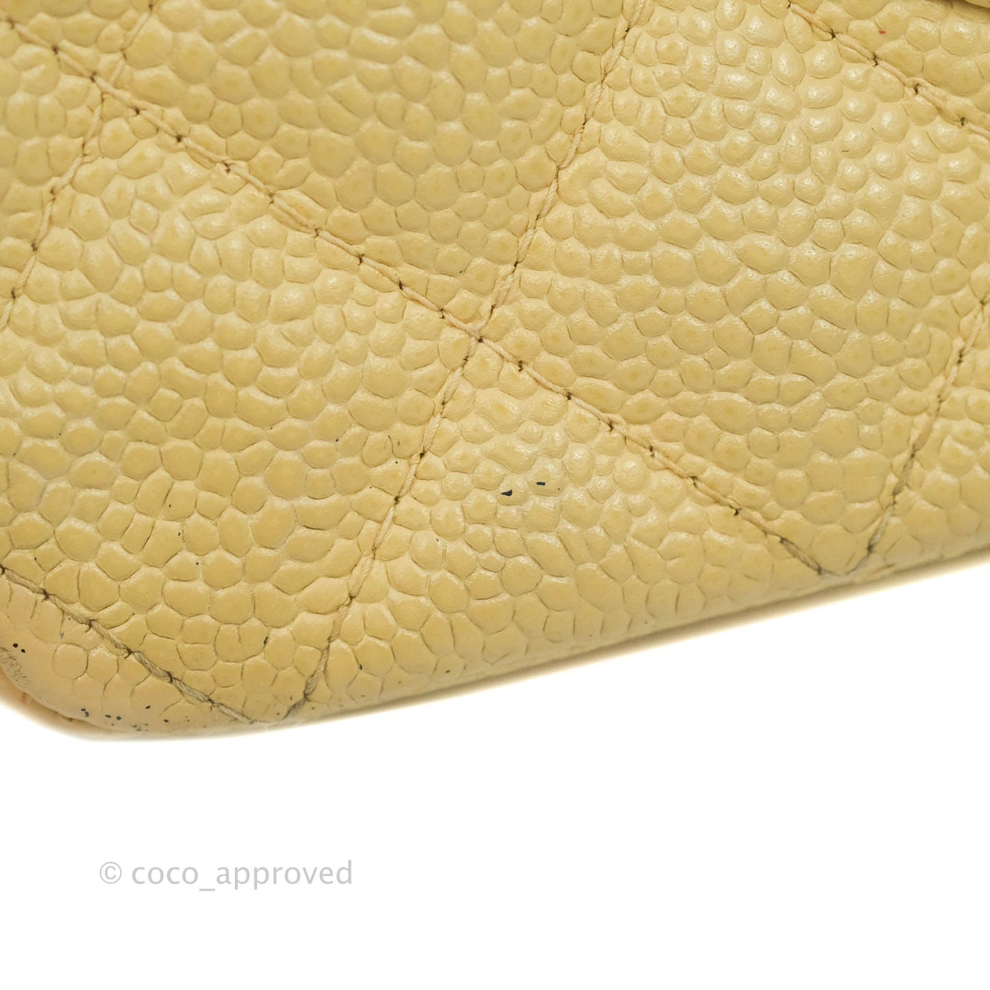 Chanel Vintage Classic M/L Medium Double Flap Bag Beige Caviar 24K Gold Hardware