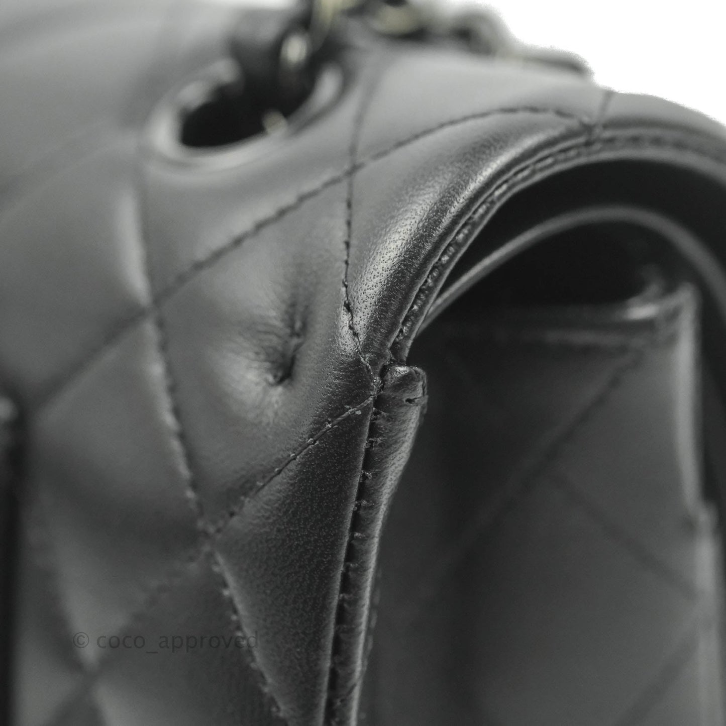 Chanel Classic Quilted M/L Medium Double Flap So Black Lambskin