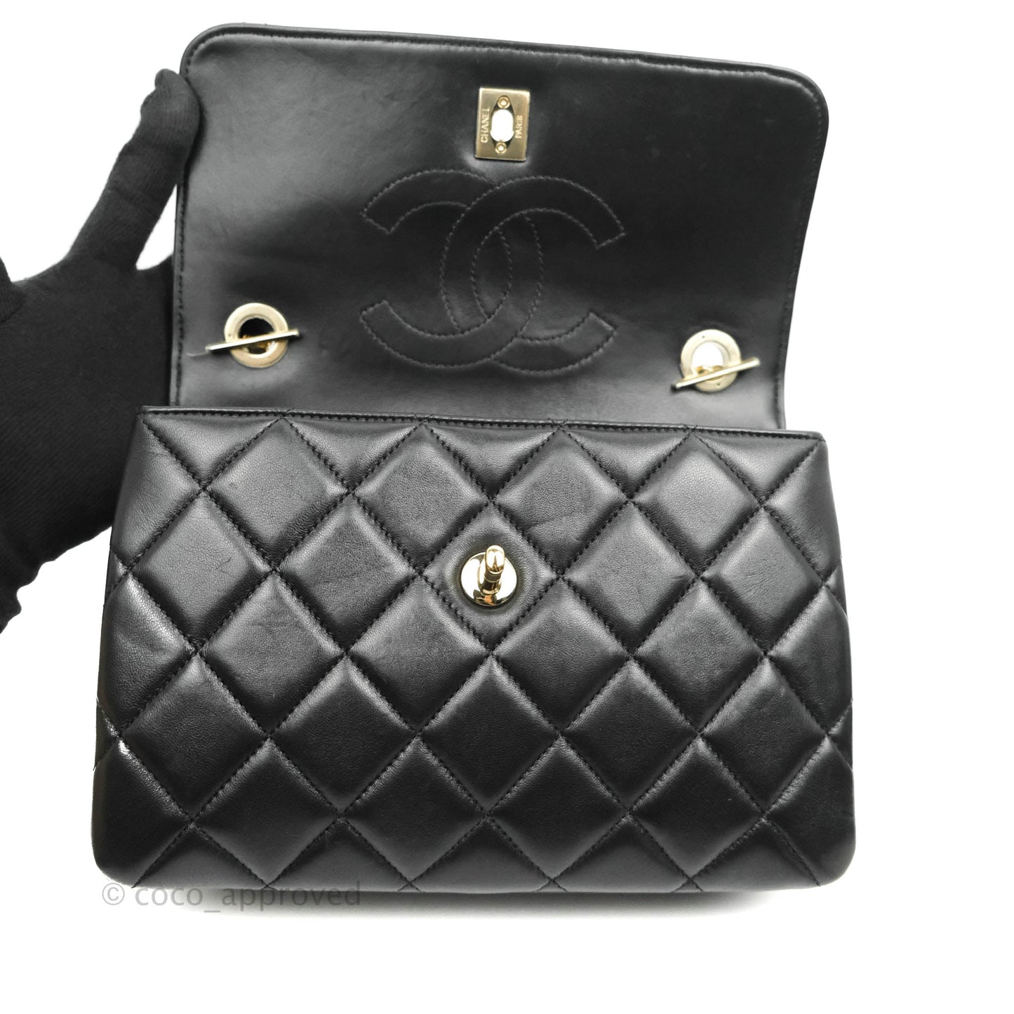 Chanel Trendy CC Small Black Lambskin Gold Hardware