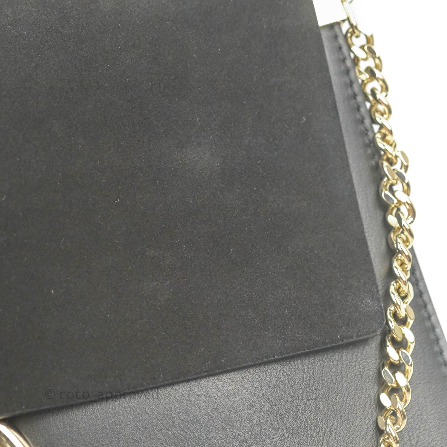 Chloe Medium Faye Shoulder Bag Black Suede Calfskin Leather