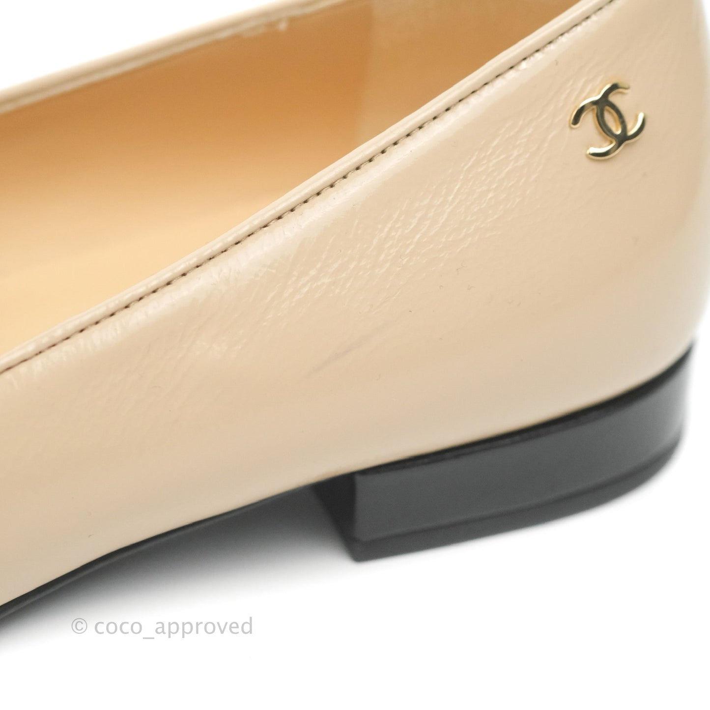 Chanel Beige Black Chain Details Loafers 35.5