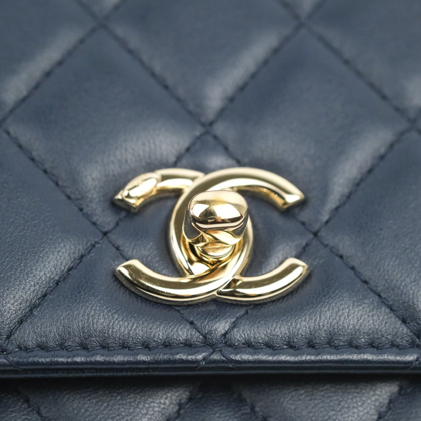 Chanel Trendy CC WOC Wallet On Chain Navy Lambskin Gold Hardware