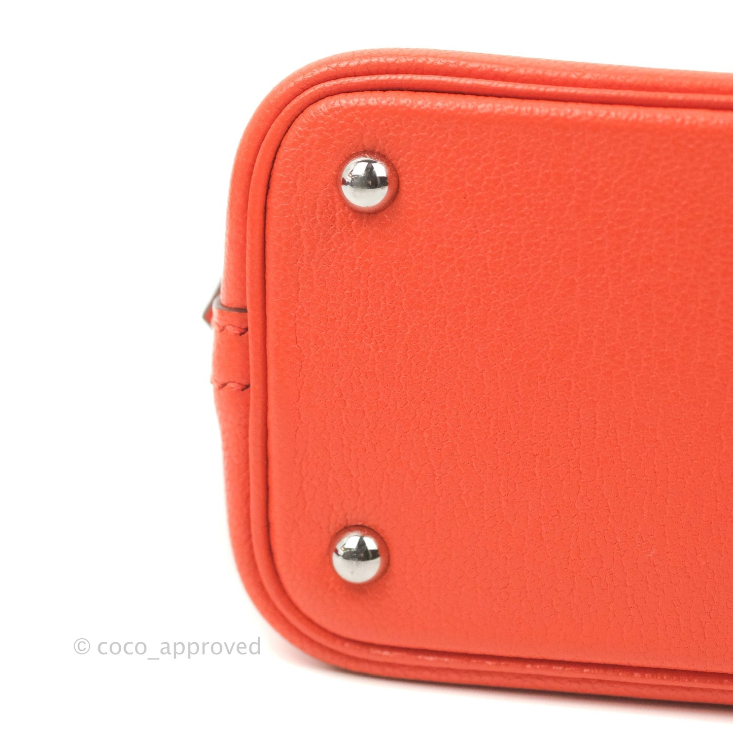 Hermès Bolide Mini 1923 Chevre Mysore Orange Poppy Palladium Hardware