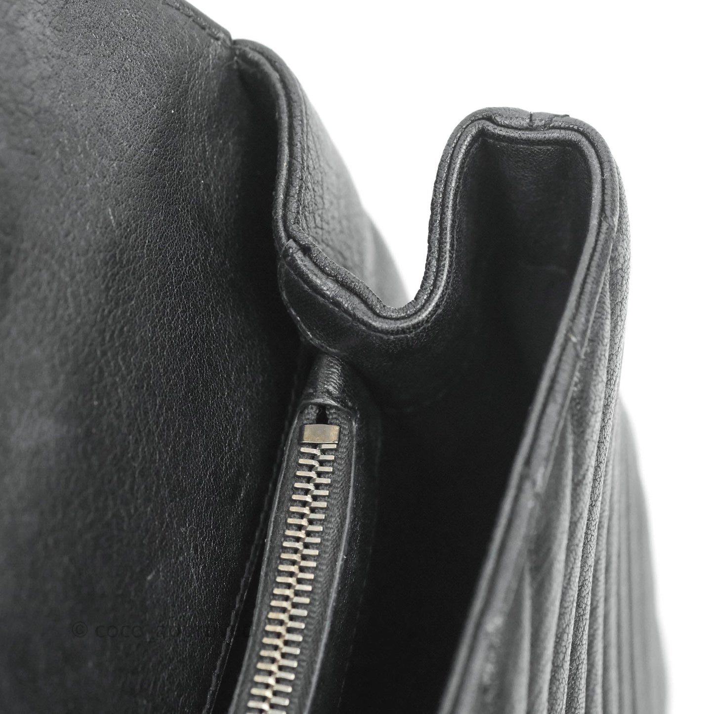 Saint Laurent Chevron Large College Black Chain Bag Ruthenium Hardware