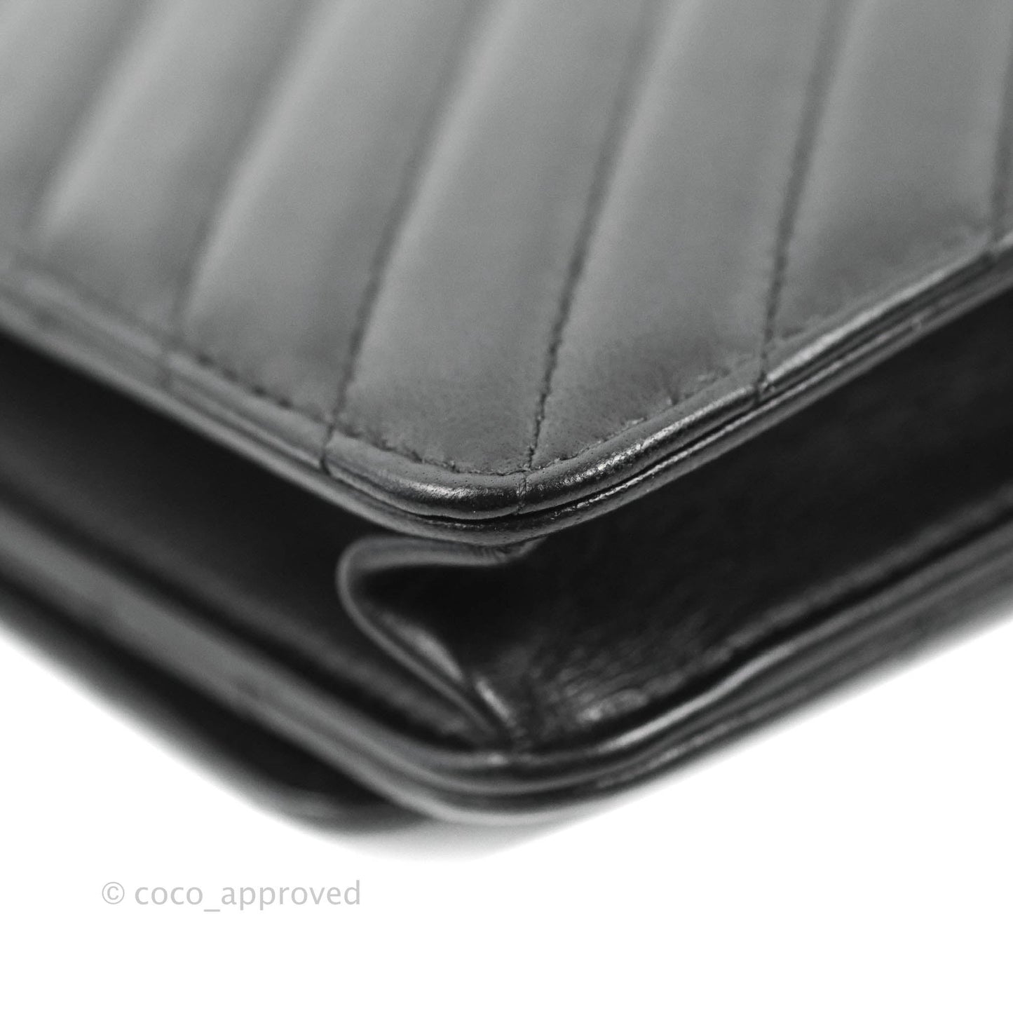 Chanel Trendy CC WOC Wallet on Chain Chevron Black Lambskin Gold Hardware