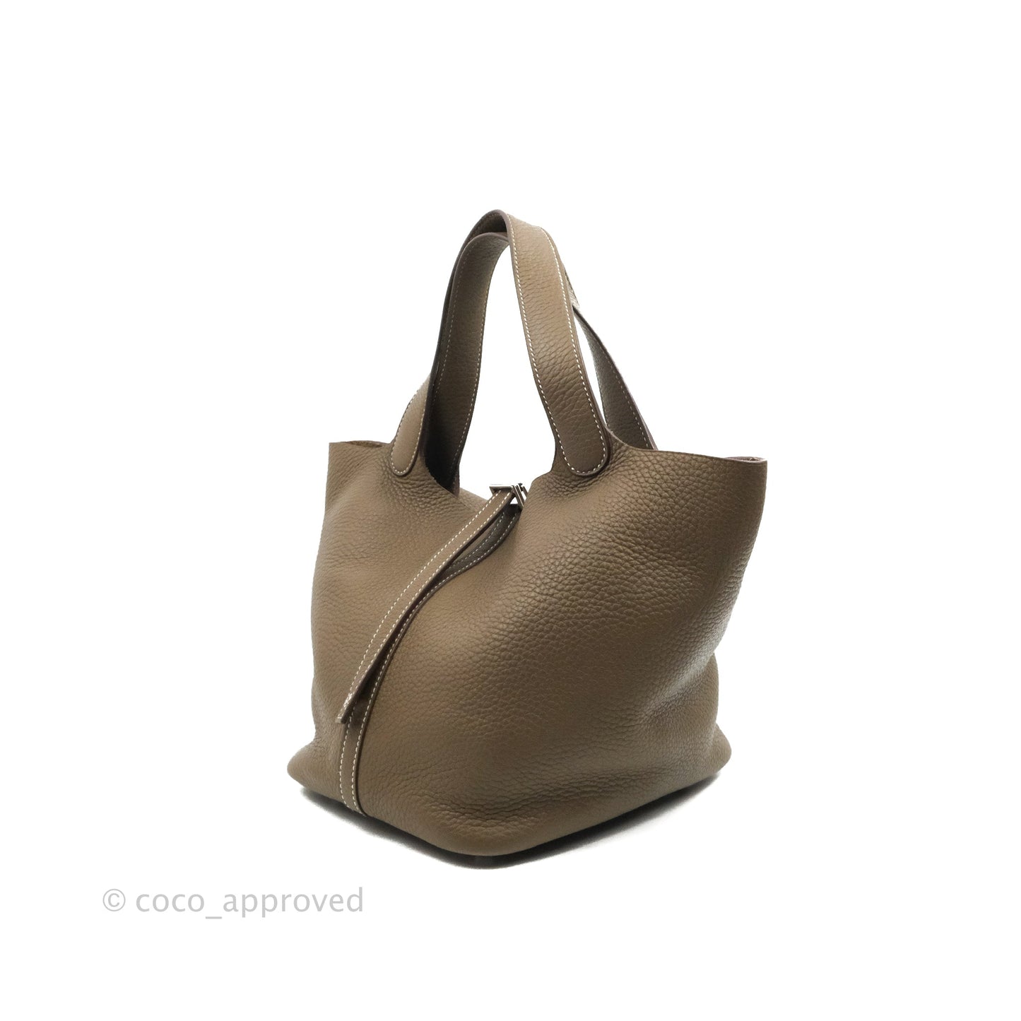 Hermès Picotin Lock 22 Clemence Etoupe Palladium Hardware