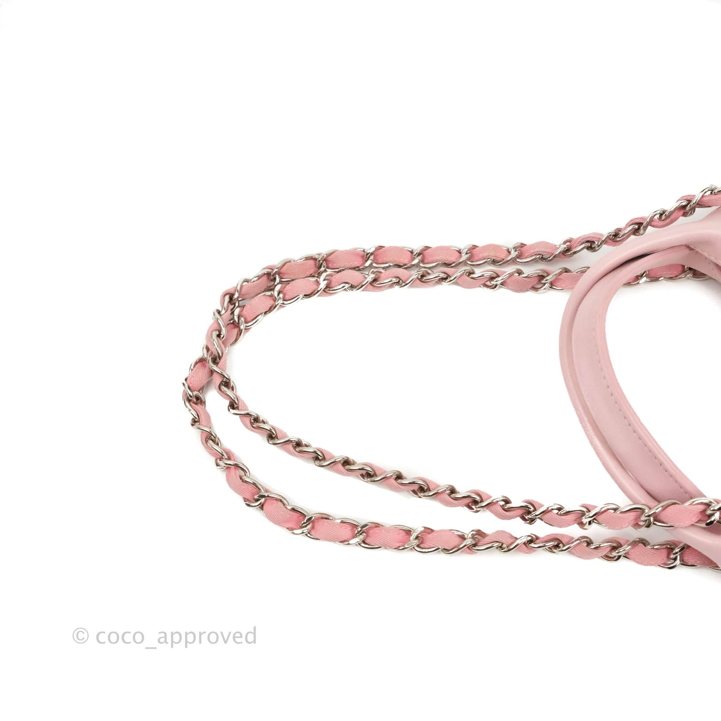 Chanel Large Deauville Pale Pink Canvas Silver Hardware