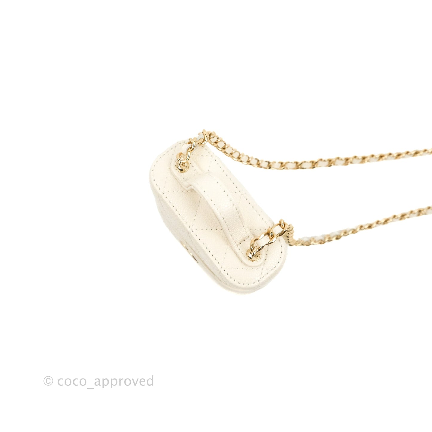 Chanel Quilted Small Handle With Care Vanity Case With Chain Ivory Caviar Gold Hardware
