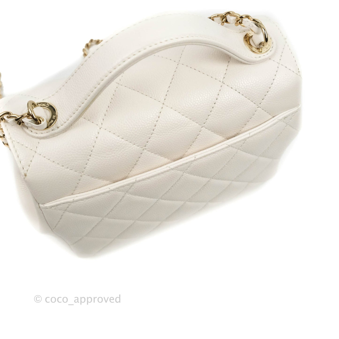 Chanel Quilted Small Business Affinity Flap White Caviar Gold Hardware