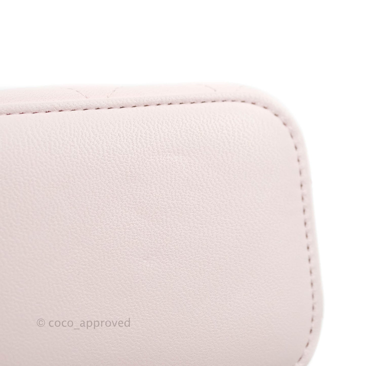 Chanel Mini Top Handle Vanity With Chain Light Pink Lambskin Gold Hardware