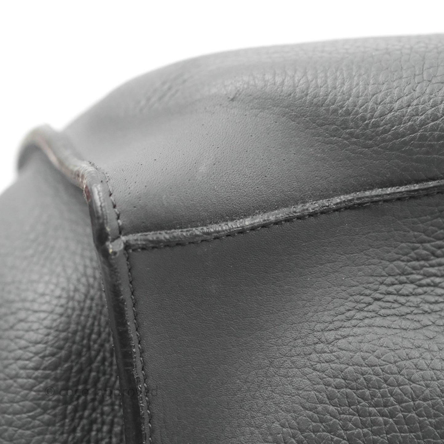 Celine Small Big Bag Black Supple Grained Leather Silver Hardware Dark Grey