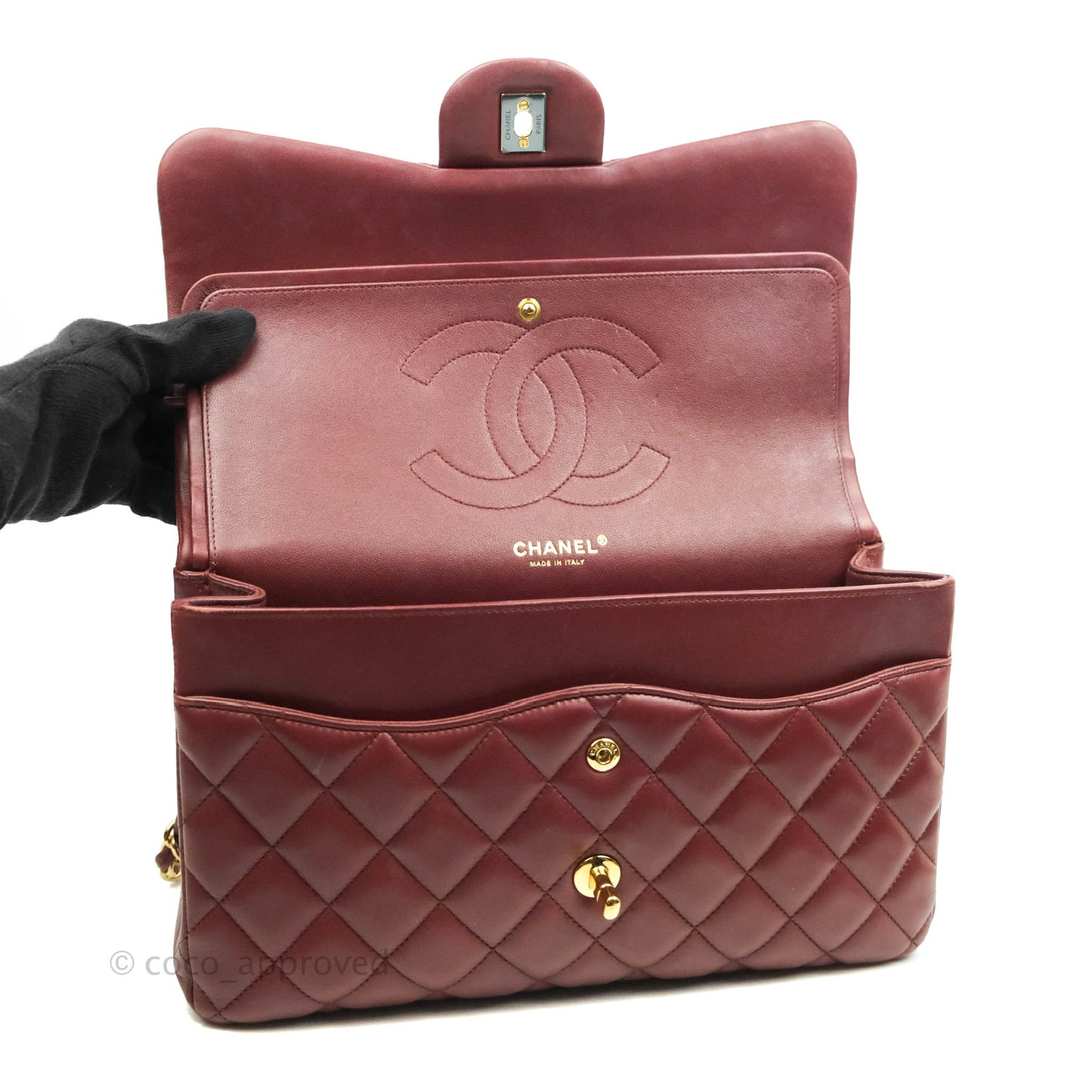 Chanel Jumbo Double Flap Burgundy Lambskin Gold Hardware