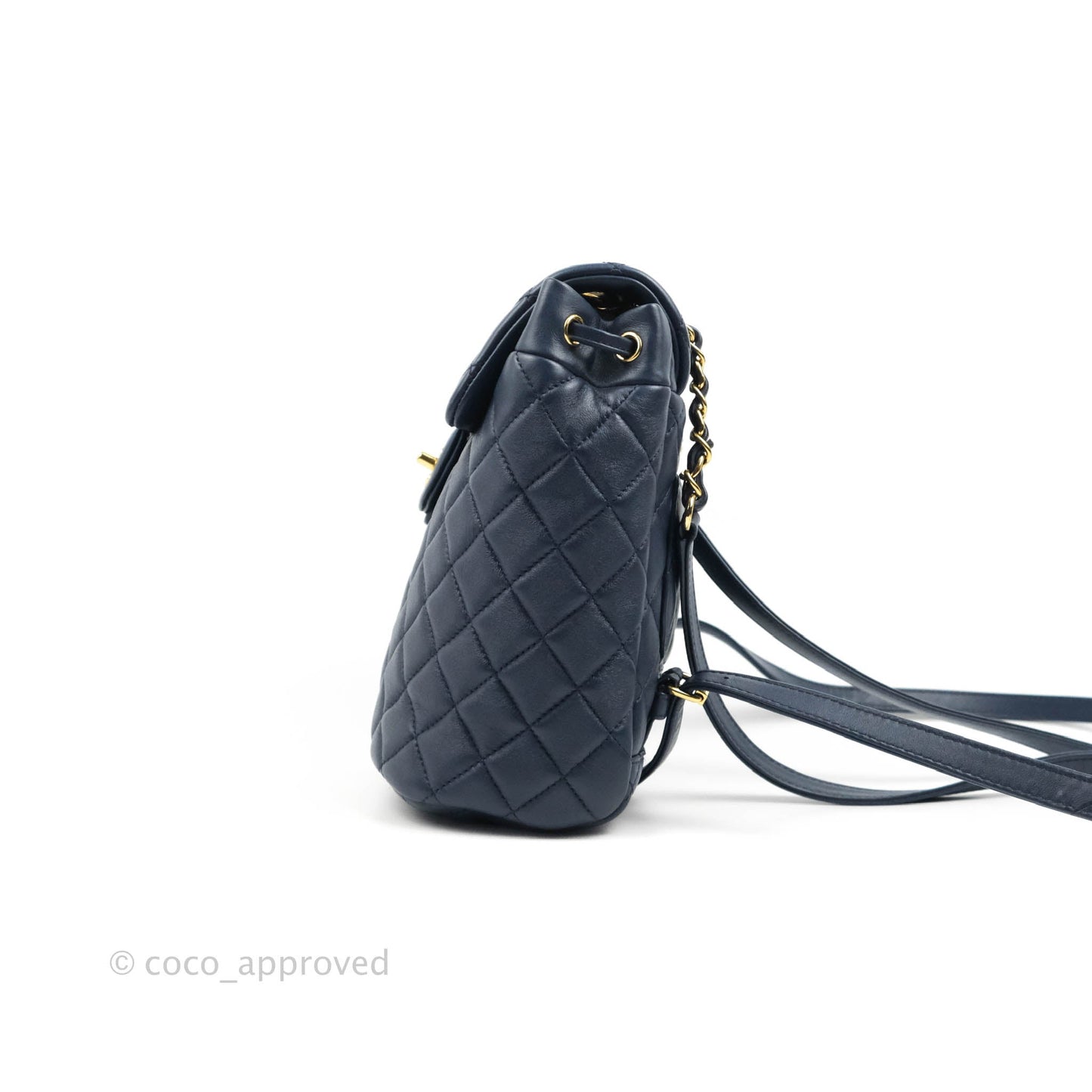 Chanel Mini Navy Calfskin Urban Spirit Backpack ⁣⁣⁣⁣⁣⁣⁣⁣⁣⁣⁣⁣⁣⁣Gold Hardware