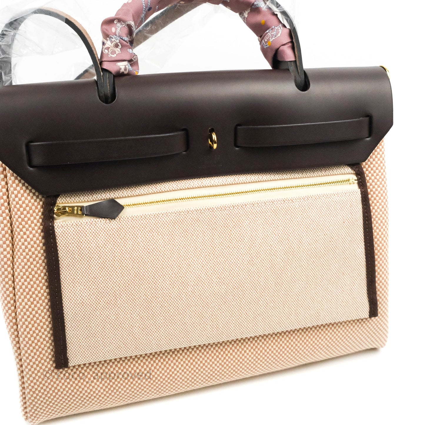 Hermès Herbag Zip 31 Hunter Cowskin/ Viking Criss Gold Hardware