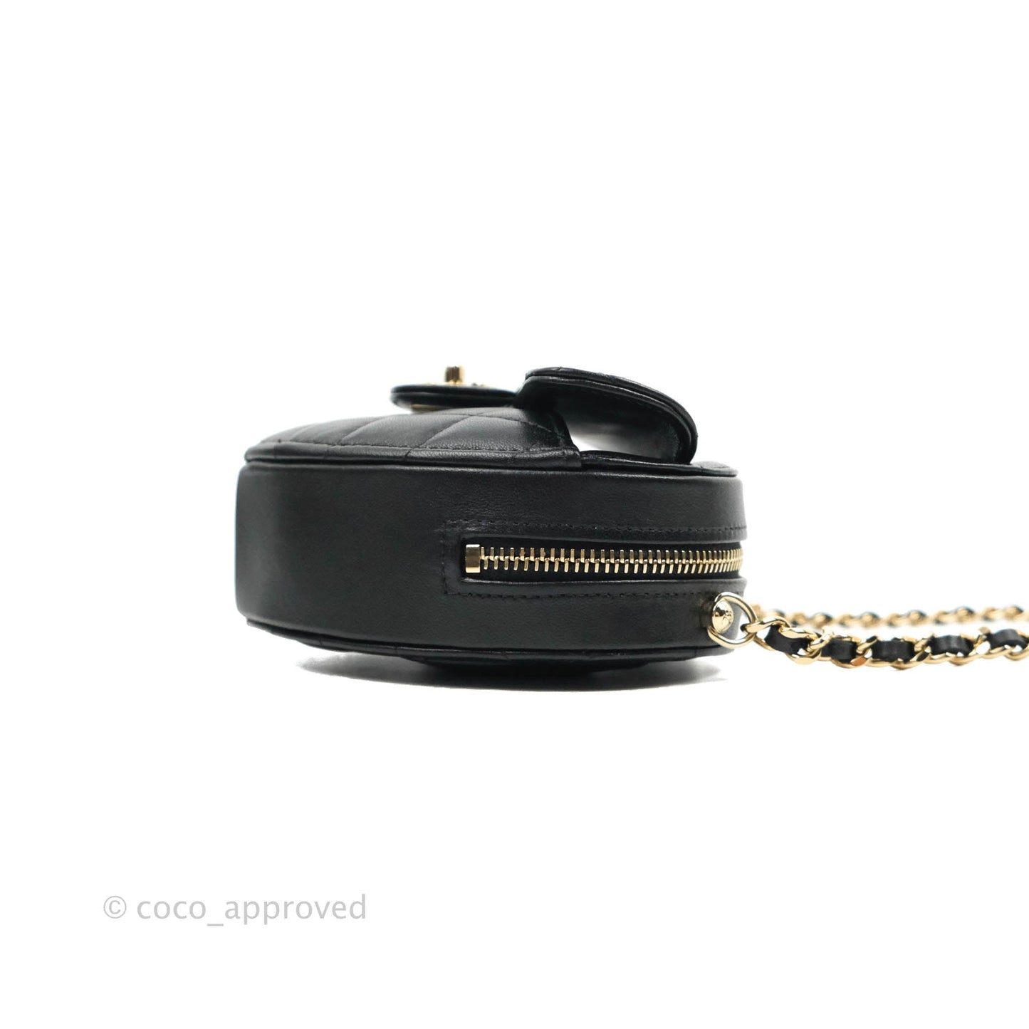 Chanel Small Heart Bag Black Lambskin Gold Hardware 22S