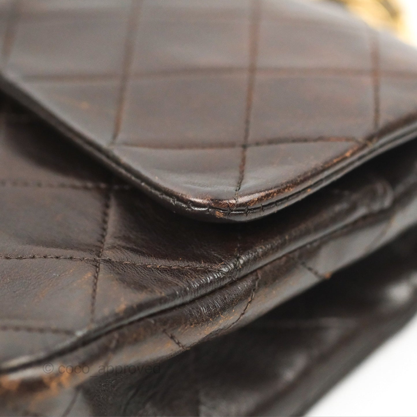 Chanel Vintage Small Classic Flap Brown Lambskin 24K Gold Hardware