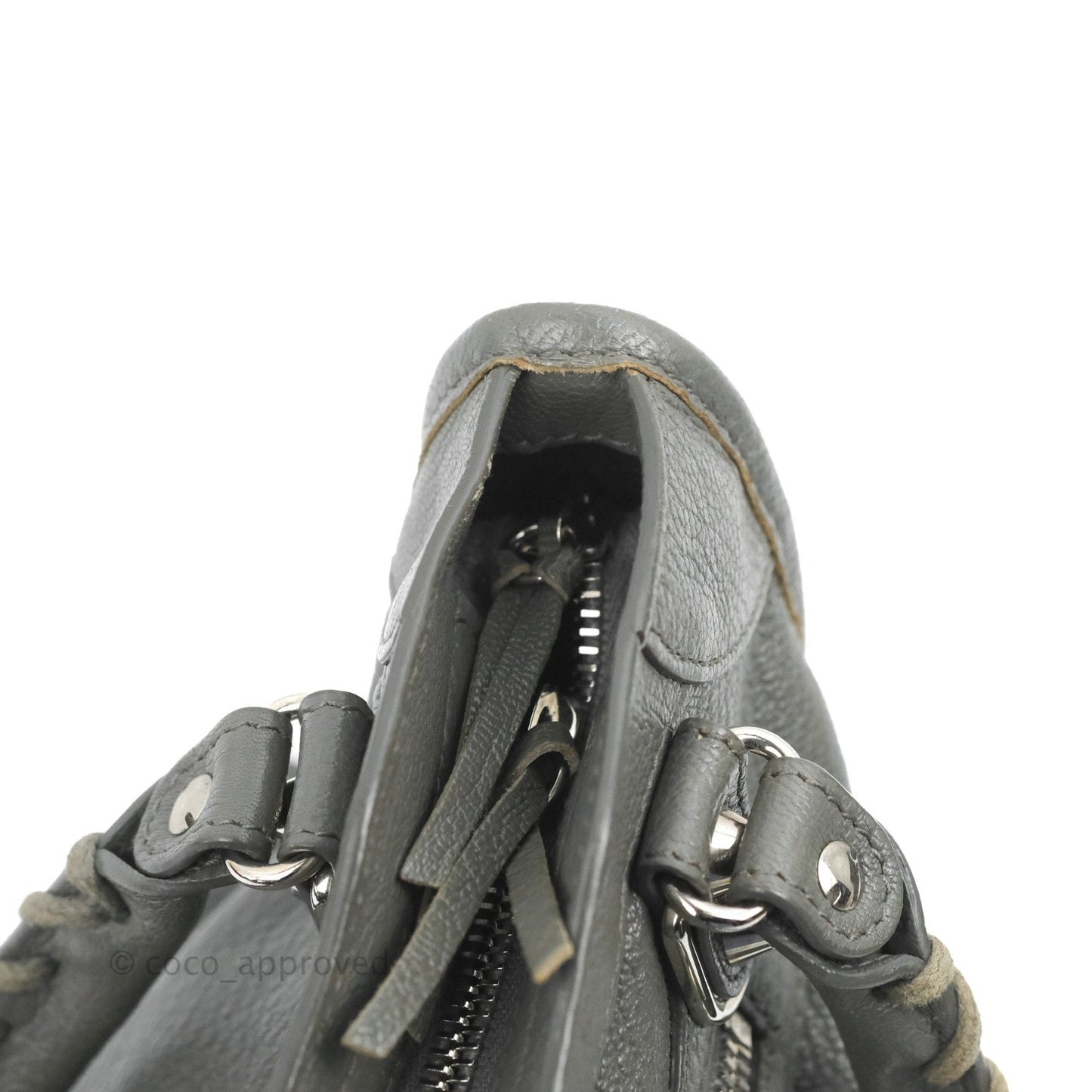 Balenciaga Classic Mini City Bag Grey Aged Calfskin Silver Hardware