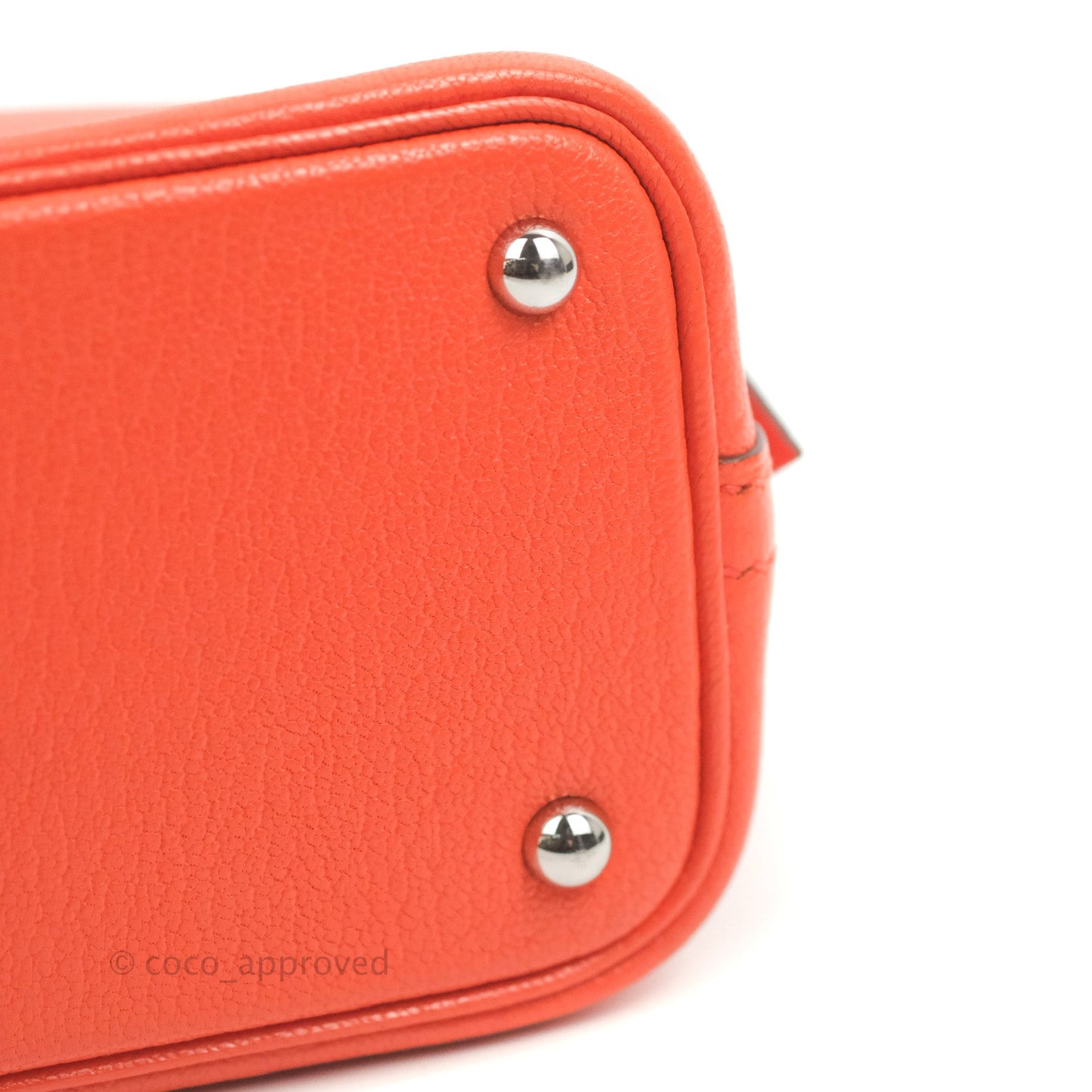 Hermès Bolide Mini 1923 Chevre Mysore Orange Poppy Palladium Hardware