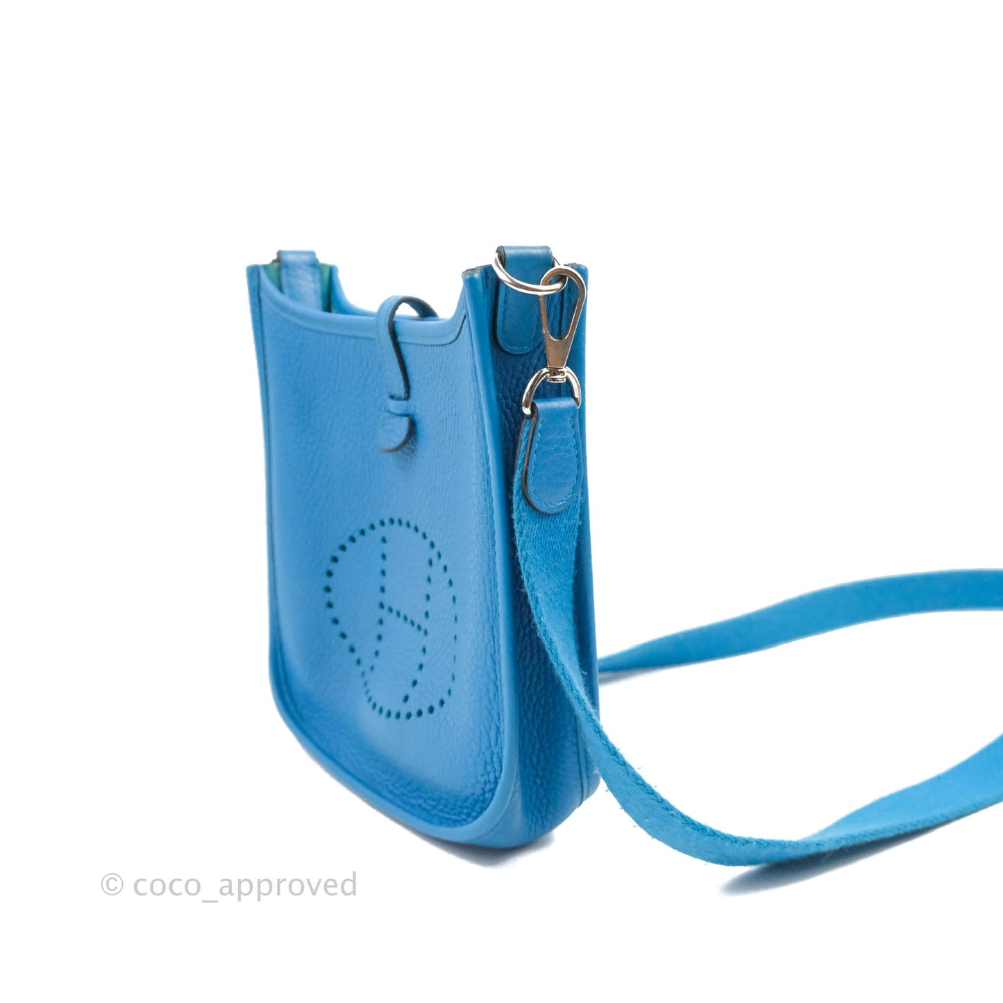 Hermès Mini Evelyne 16 Bleu Zanzibar Clemence Palladium Hardware