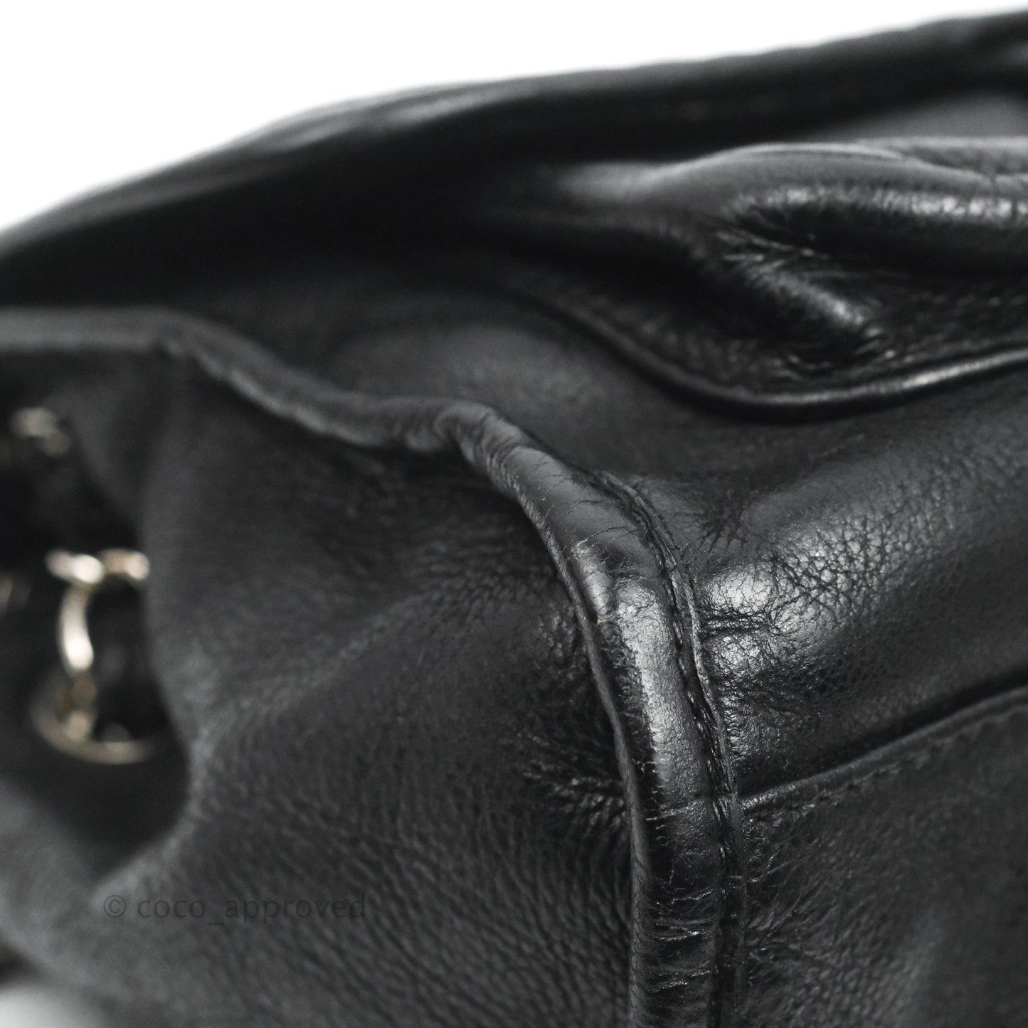 Chanel Flap Bag Black Calfskin Silver Hardware