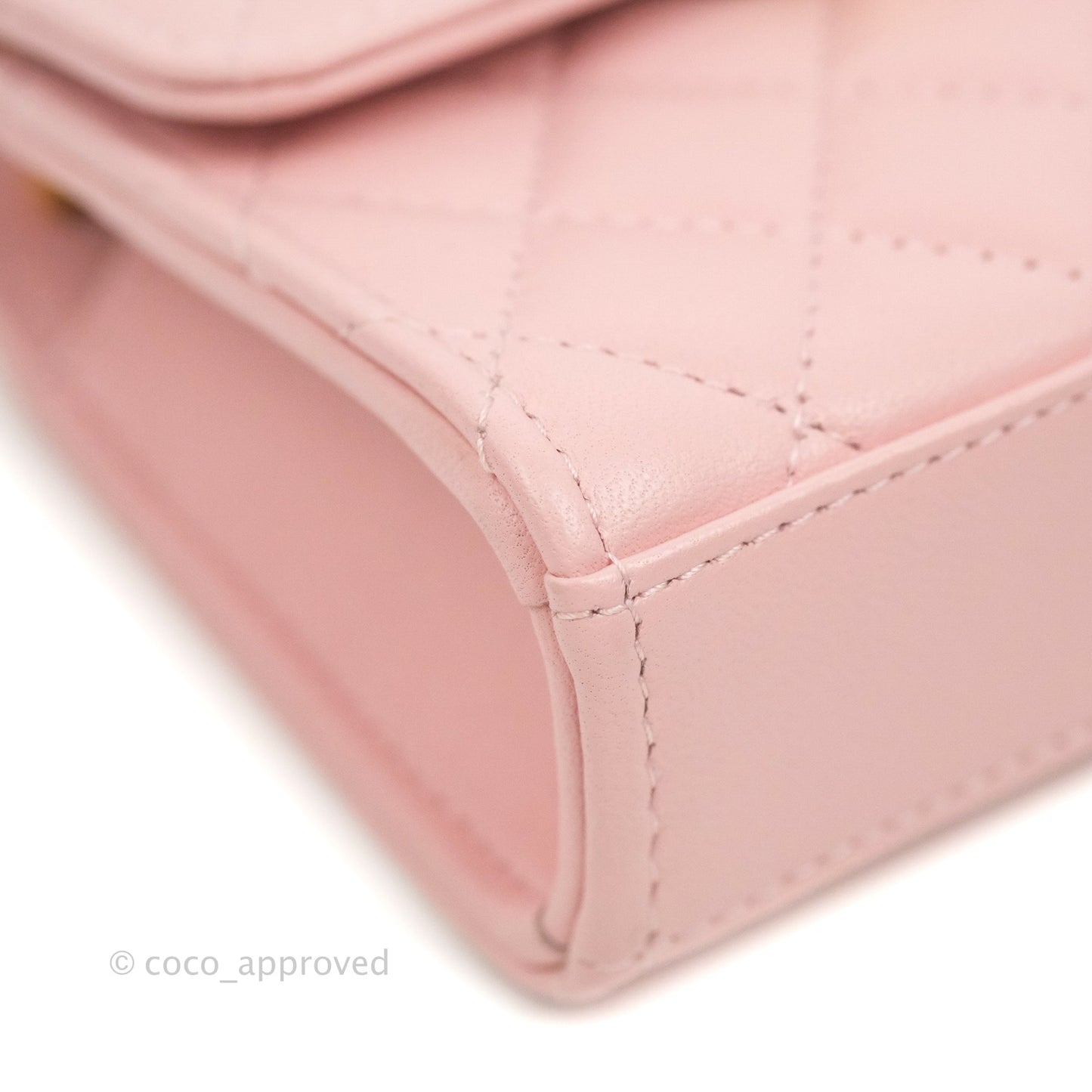 Chanel Mini Enamel Handle Clutch on Chain Pink Lambskin Gold Hardware 22B