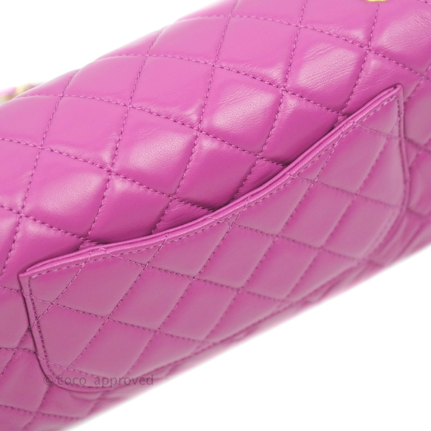 Chanel Mini Rectangular Pearl Crush Quilted Purple Lambskin Aged Gold Hardware