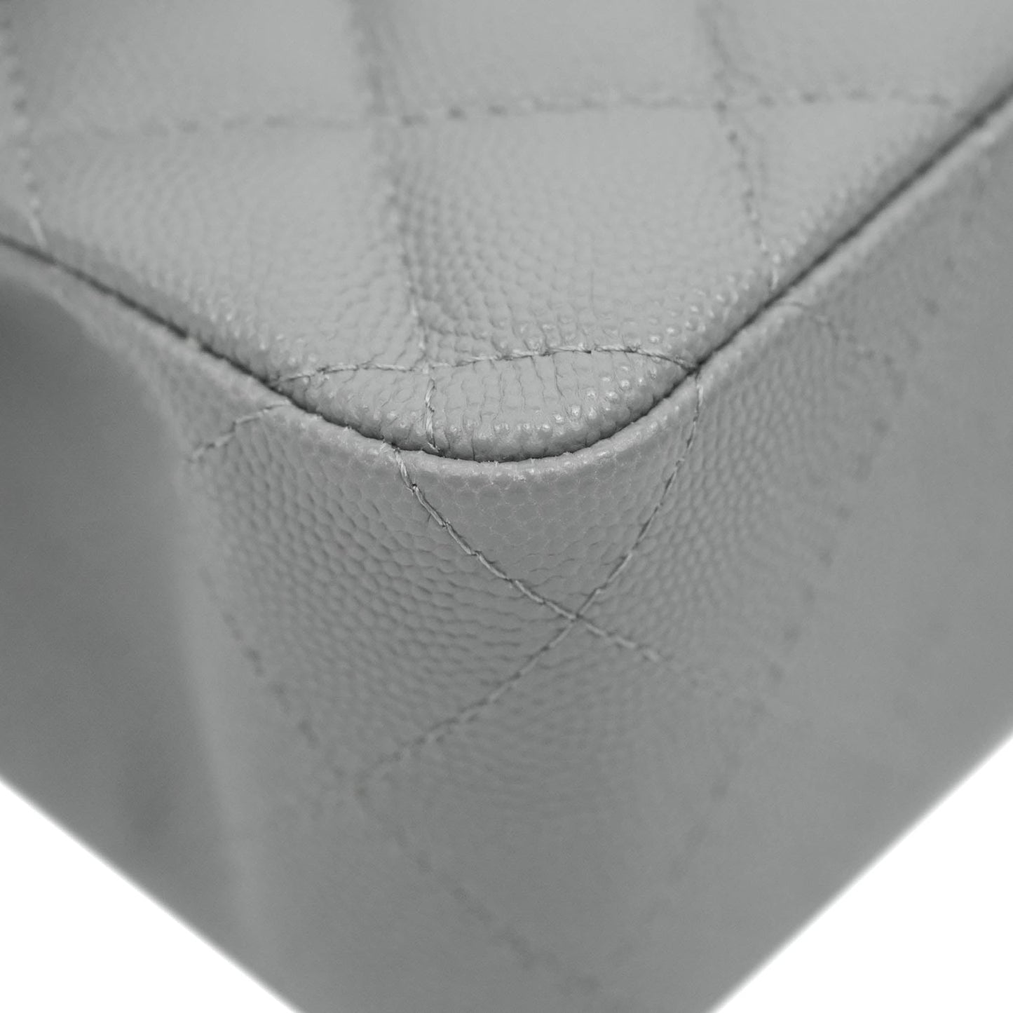 Chanel Classic Small S/M Quilted Flap Grey Caviar Gold Hardware 20C