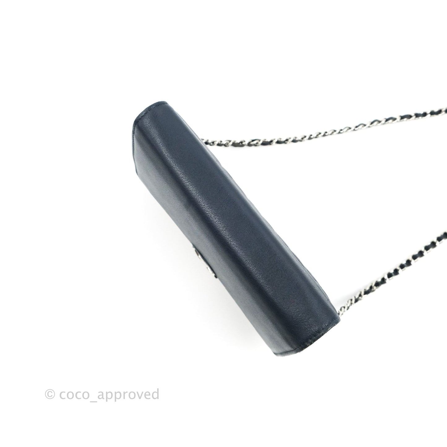 Chanel Urban Companion Wallet on Chain WOC Navy Calfskin Silver Hardware