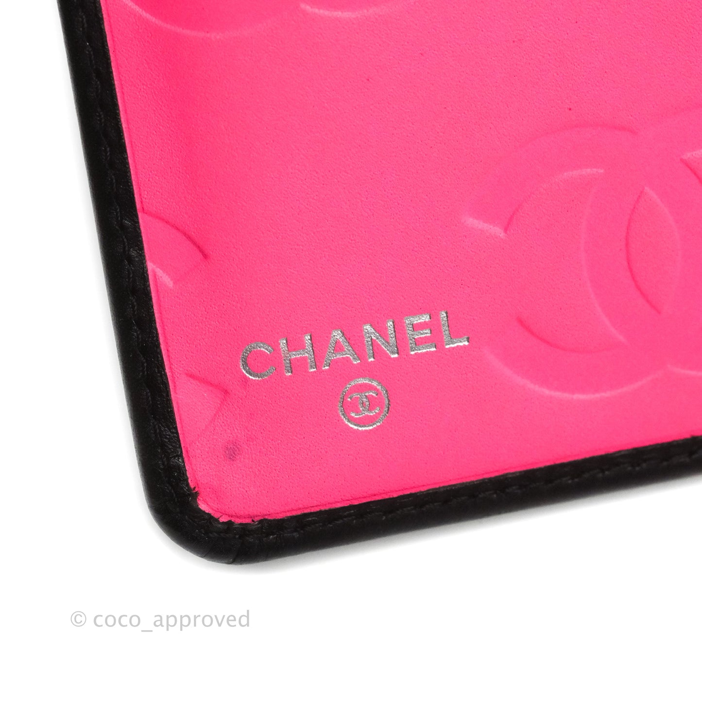 Chanel Quilted Cambon Yen Wallet Black Calfskin Silver Hardware