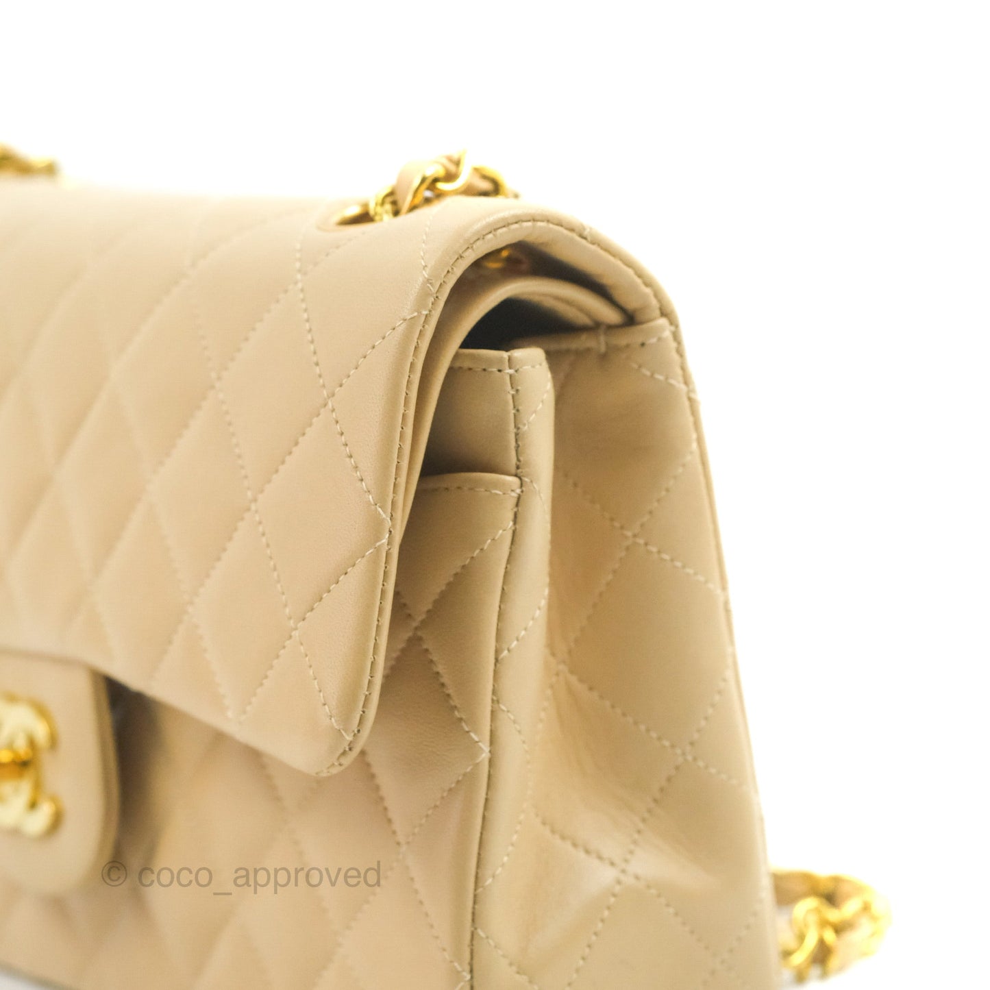 Chanel Classic Vintage Small Flap Beige Lambskin 24K Gold Hardware