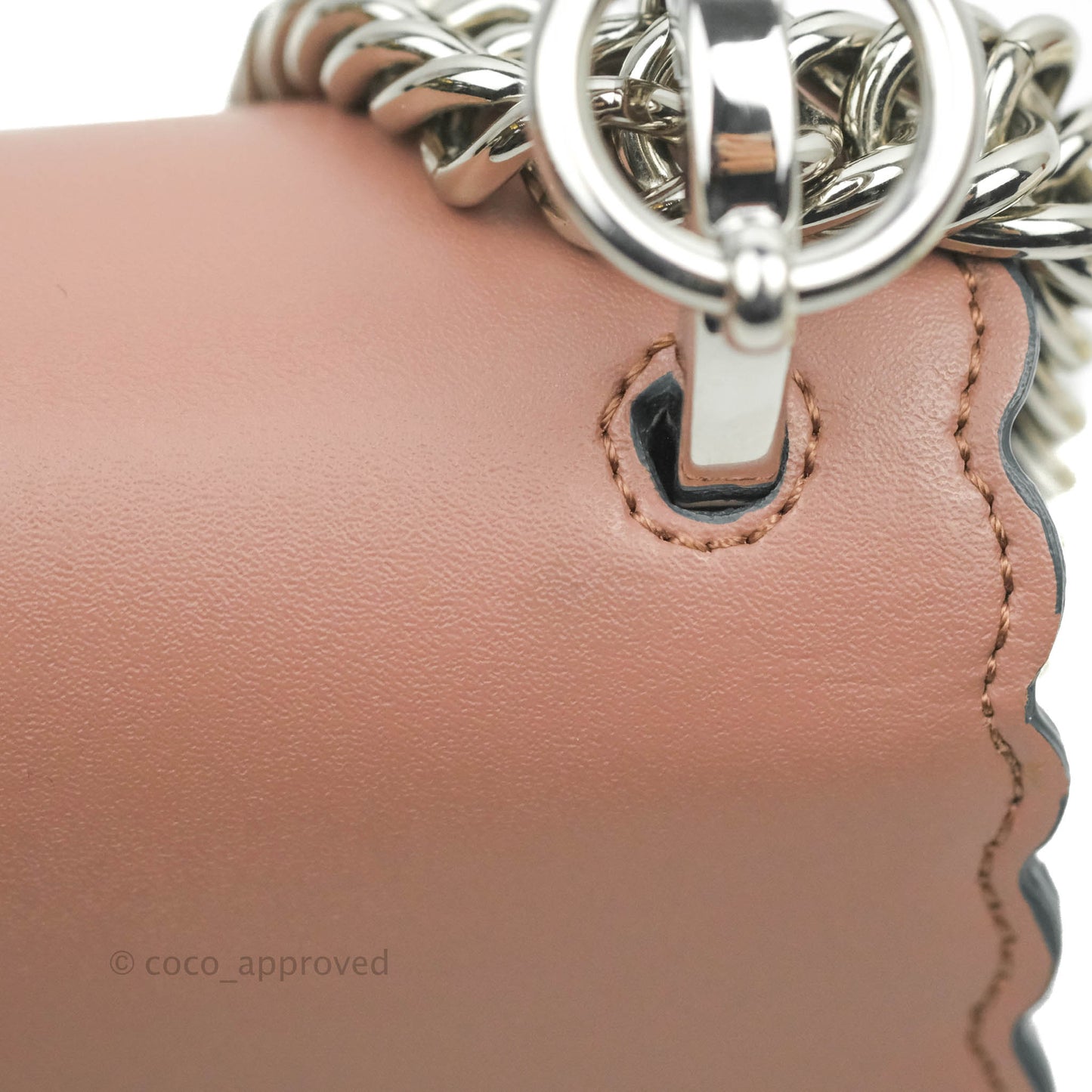 Fendi Kan I Scalloped Shoulder Bag Dark Pink Silver Hardware