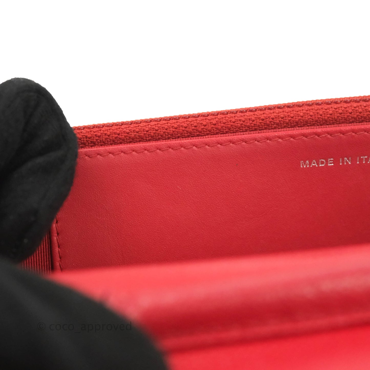 Chanel Quilted Classic Wallet on Chain WOC Red Caviar Ruthenium Hardware