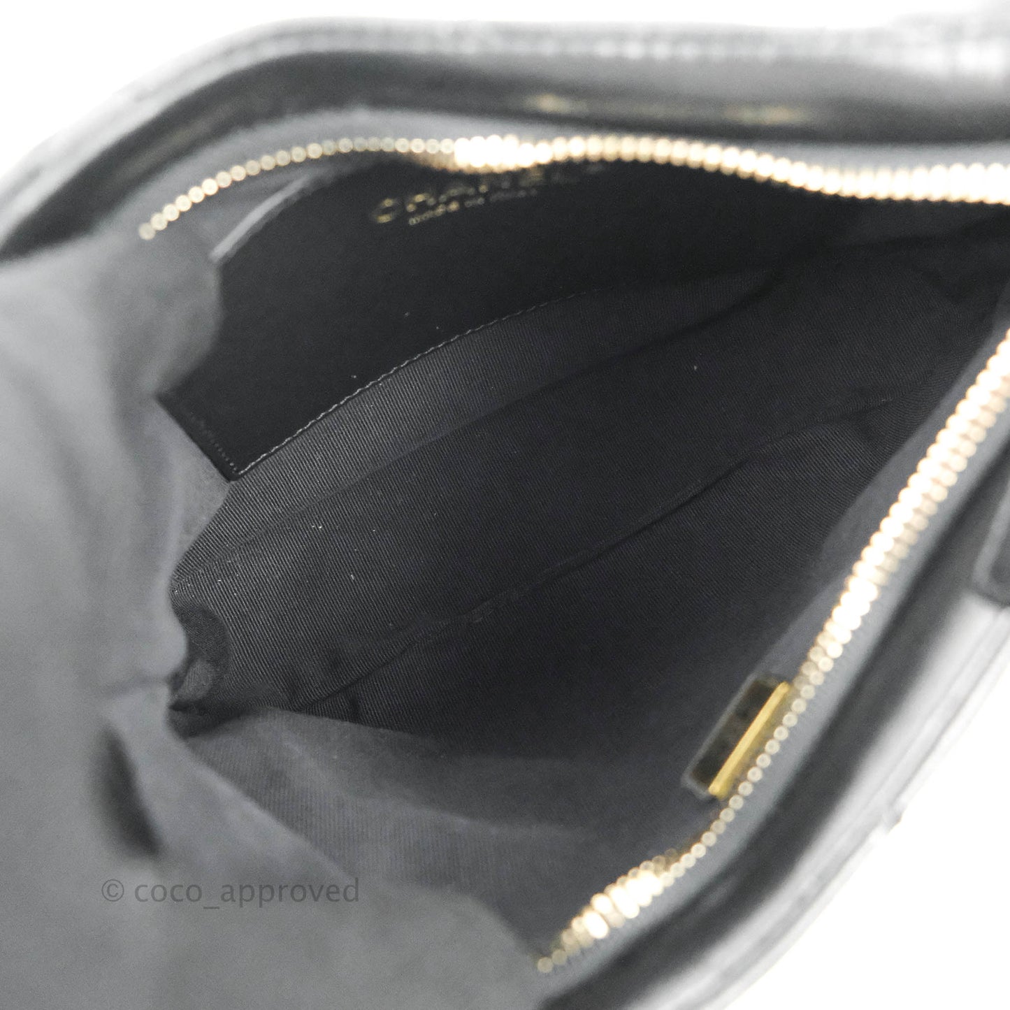 Chanel Small Hobo Bag CC Chain Black Calfskin Aged Gold Hardware 22K