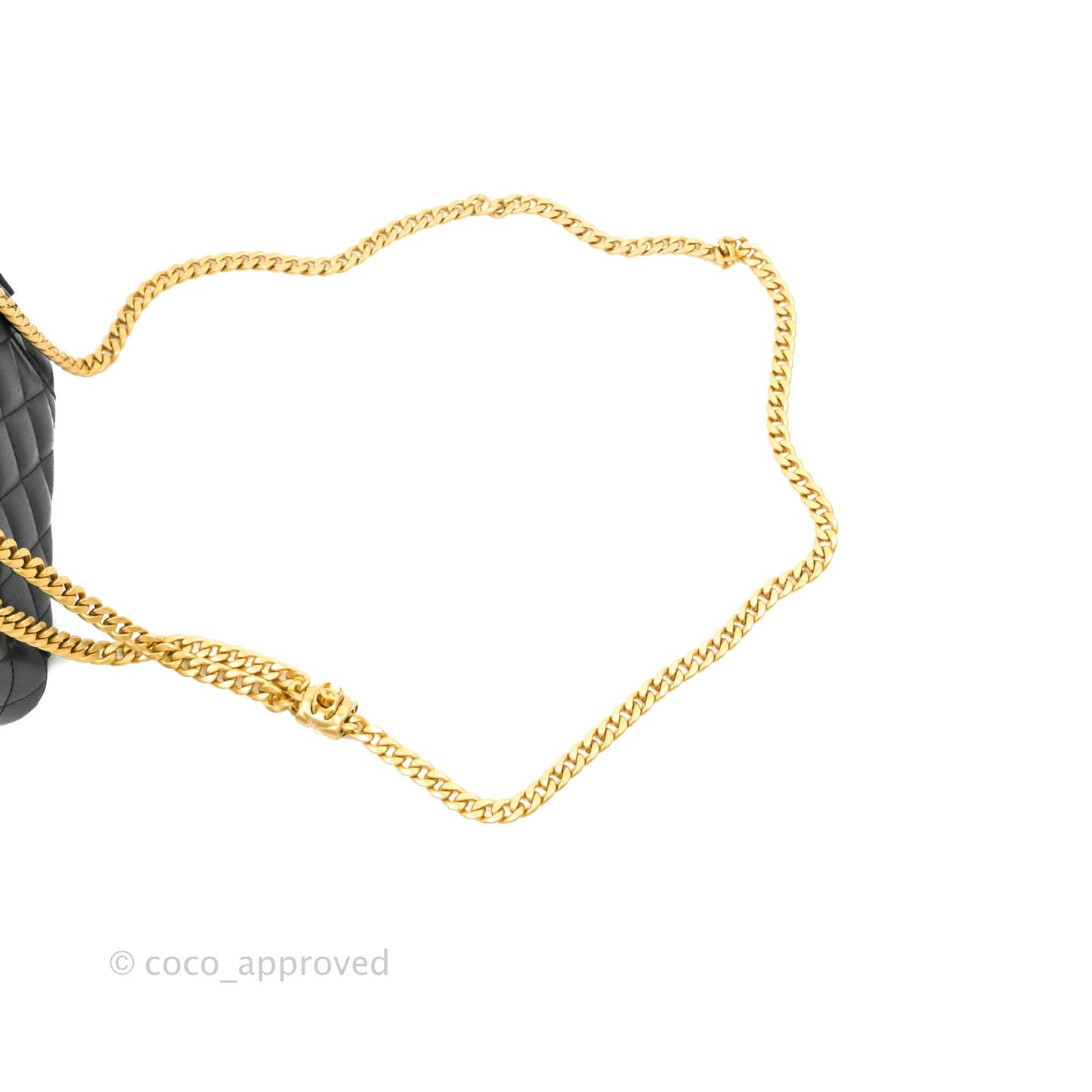 Chanel Vanity with Adjustable Chain Black Lambskin Aged Gold Hardware 22K